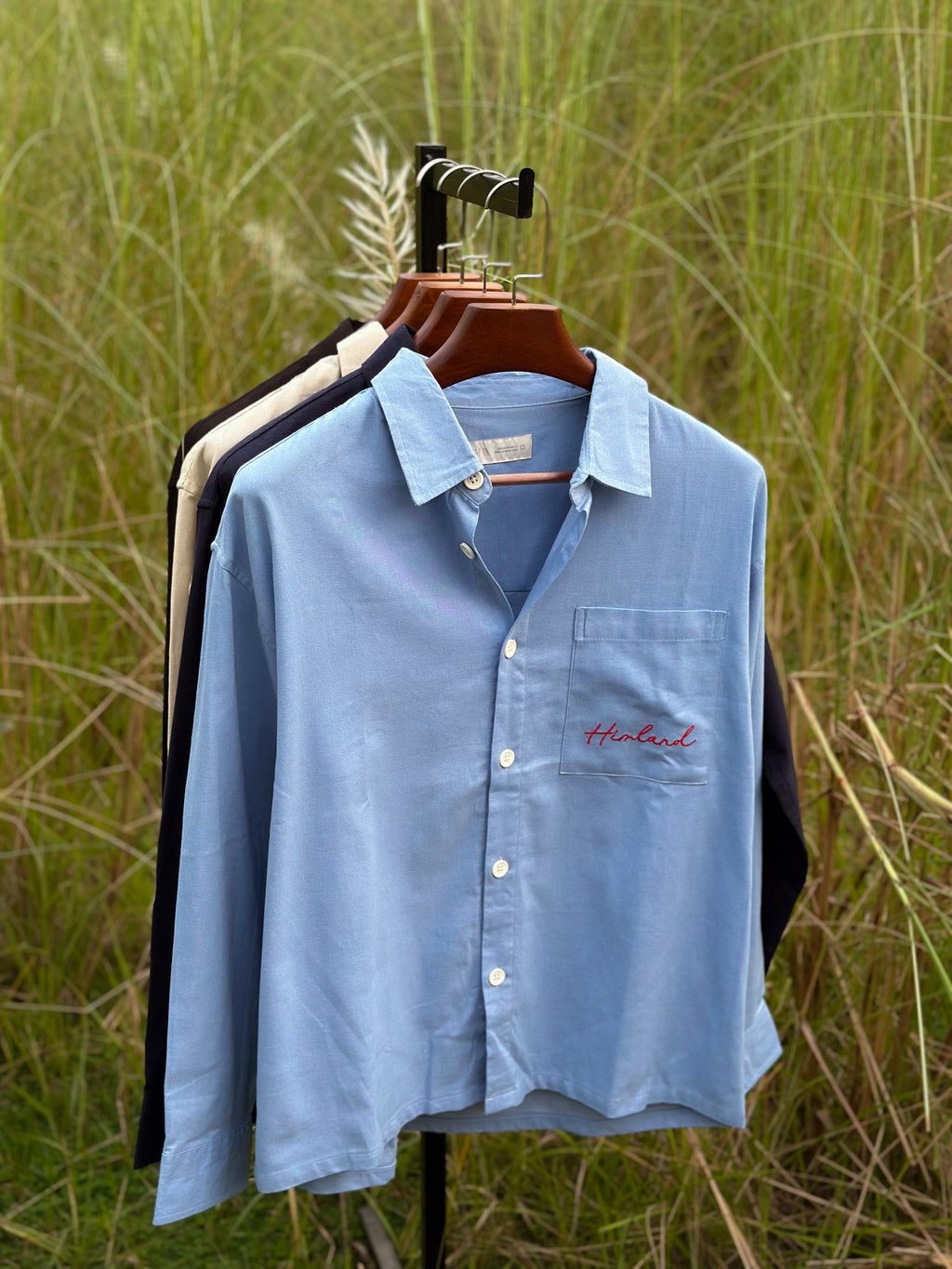 Blue boxy embroidery fit