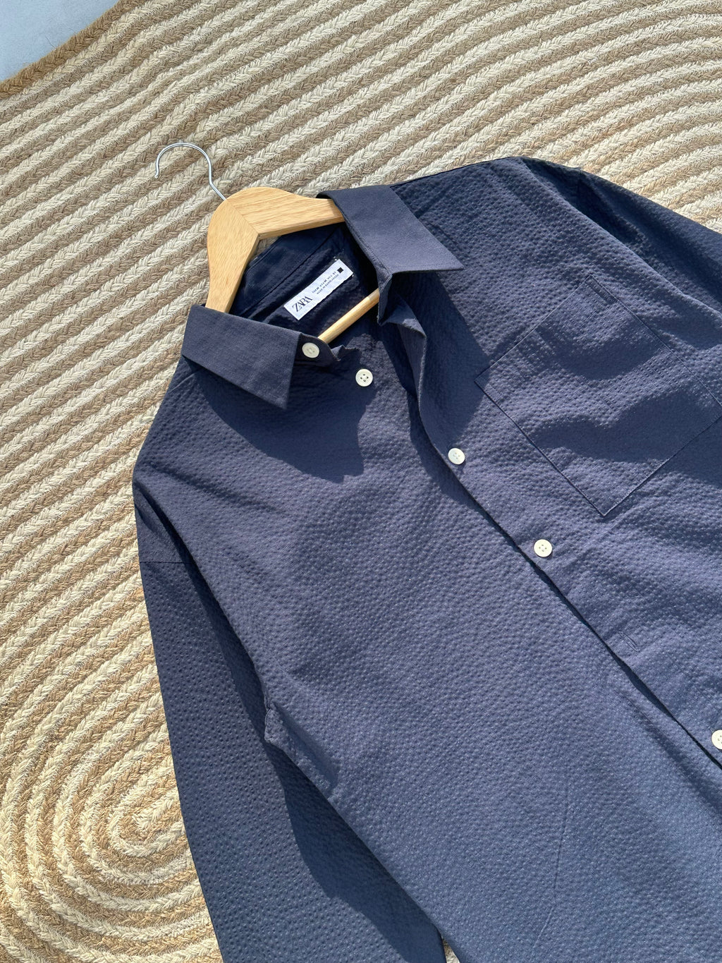 Unisex Navy blue boxy shirt