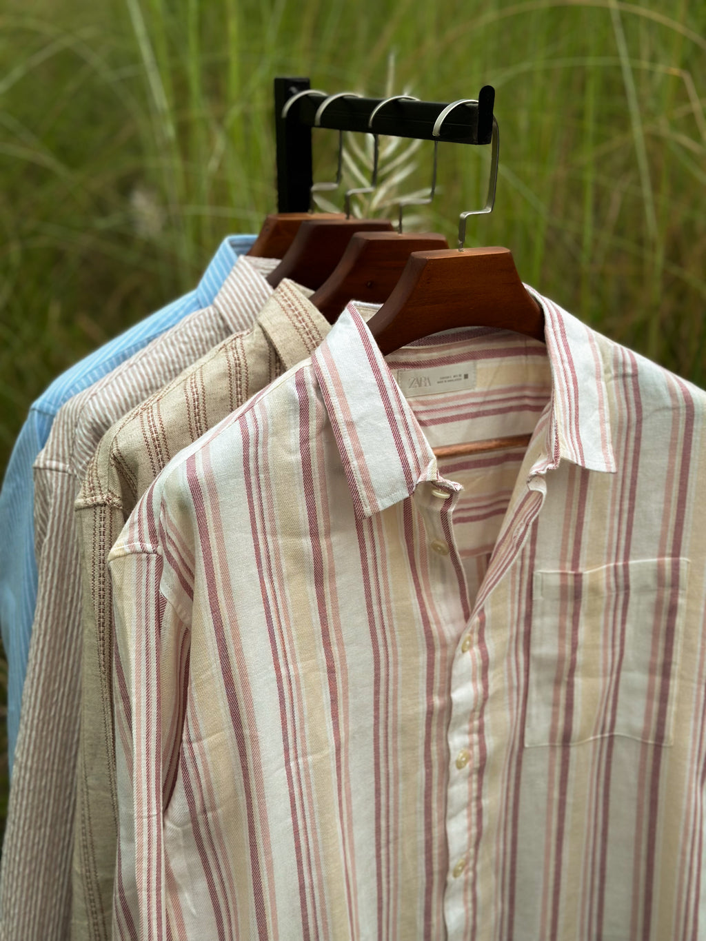 Ecru Stripe Boxy Fit Shirt