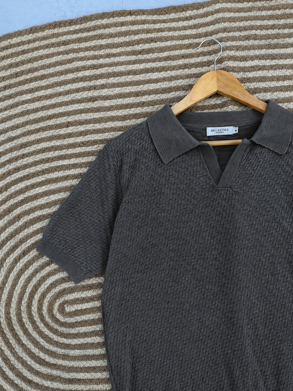 Knitted polo - Grey