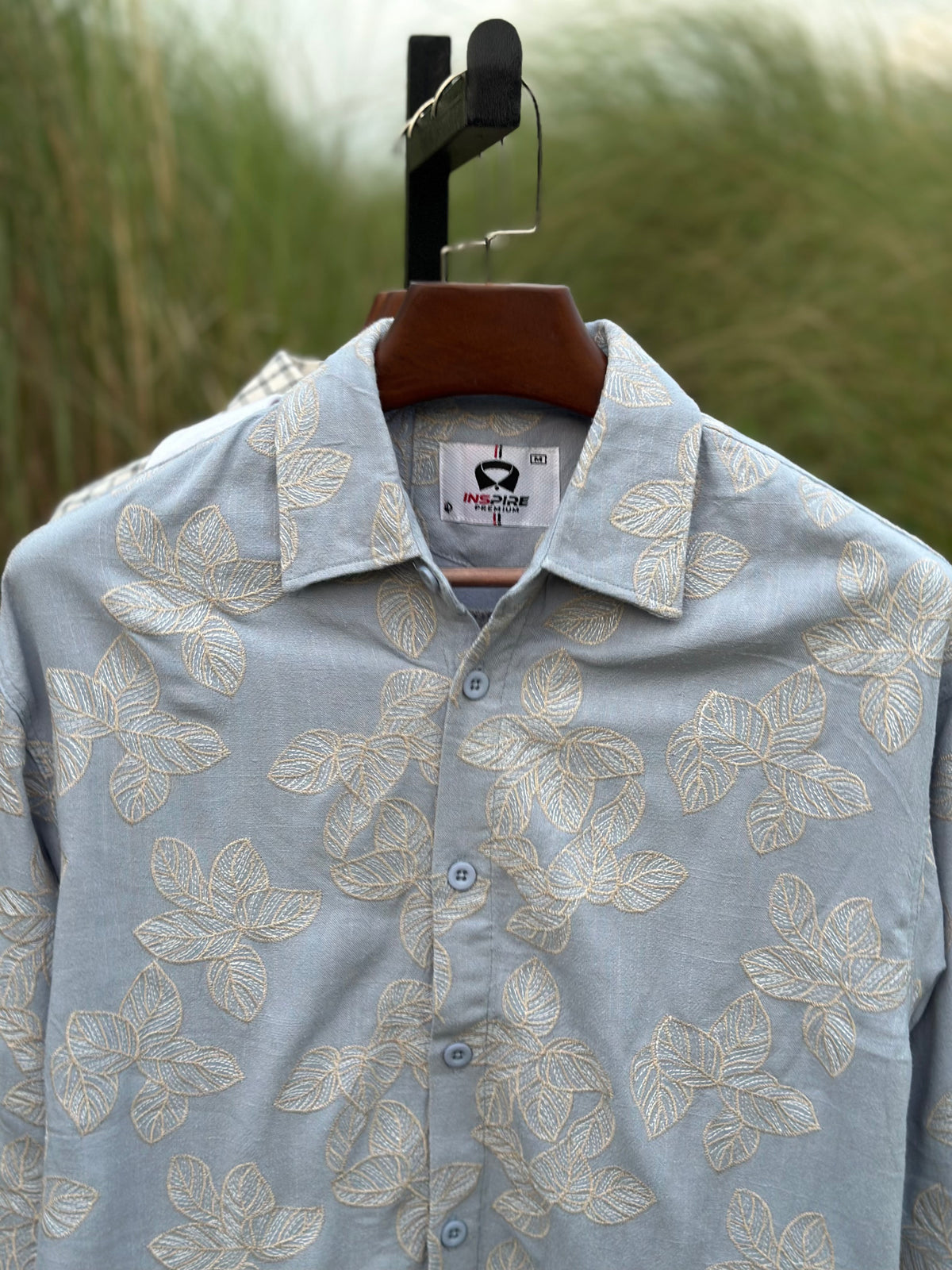 Unisex Blue flower boxy shirt