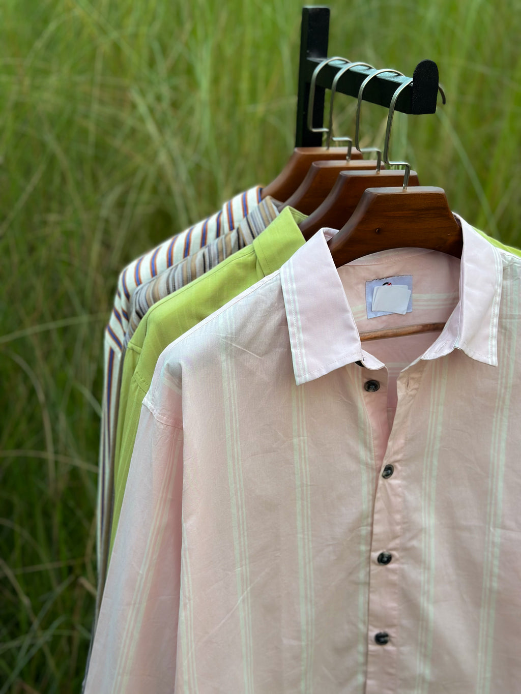 Baby pink stripe boxy fit shirt