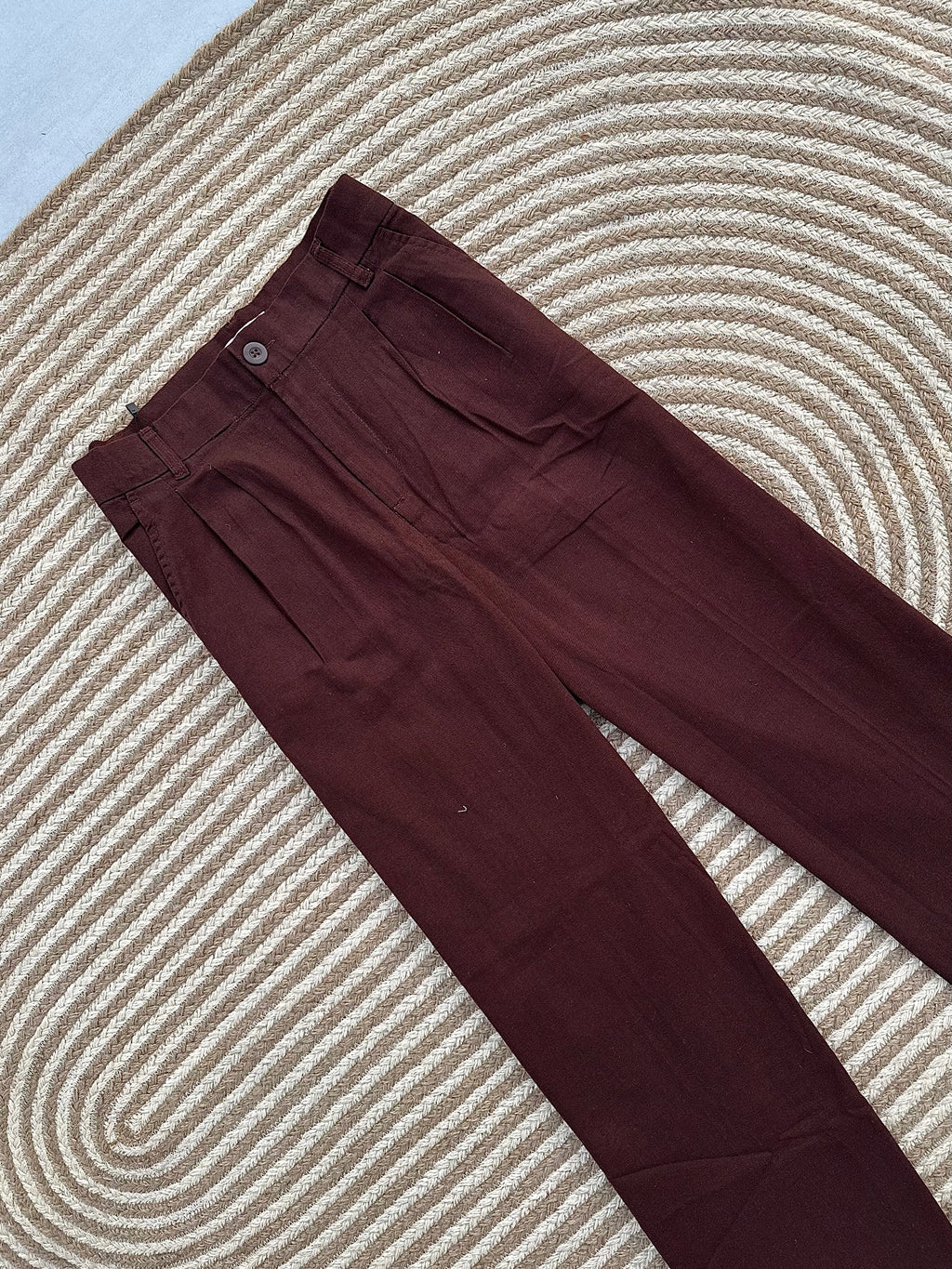 Unisex Linen Baggy Burgundy Brown Pant