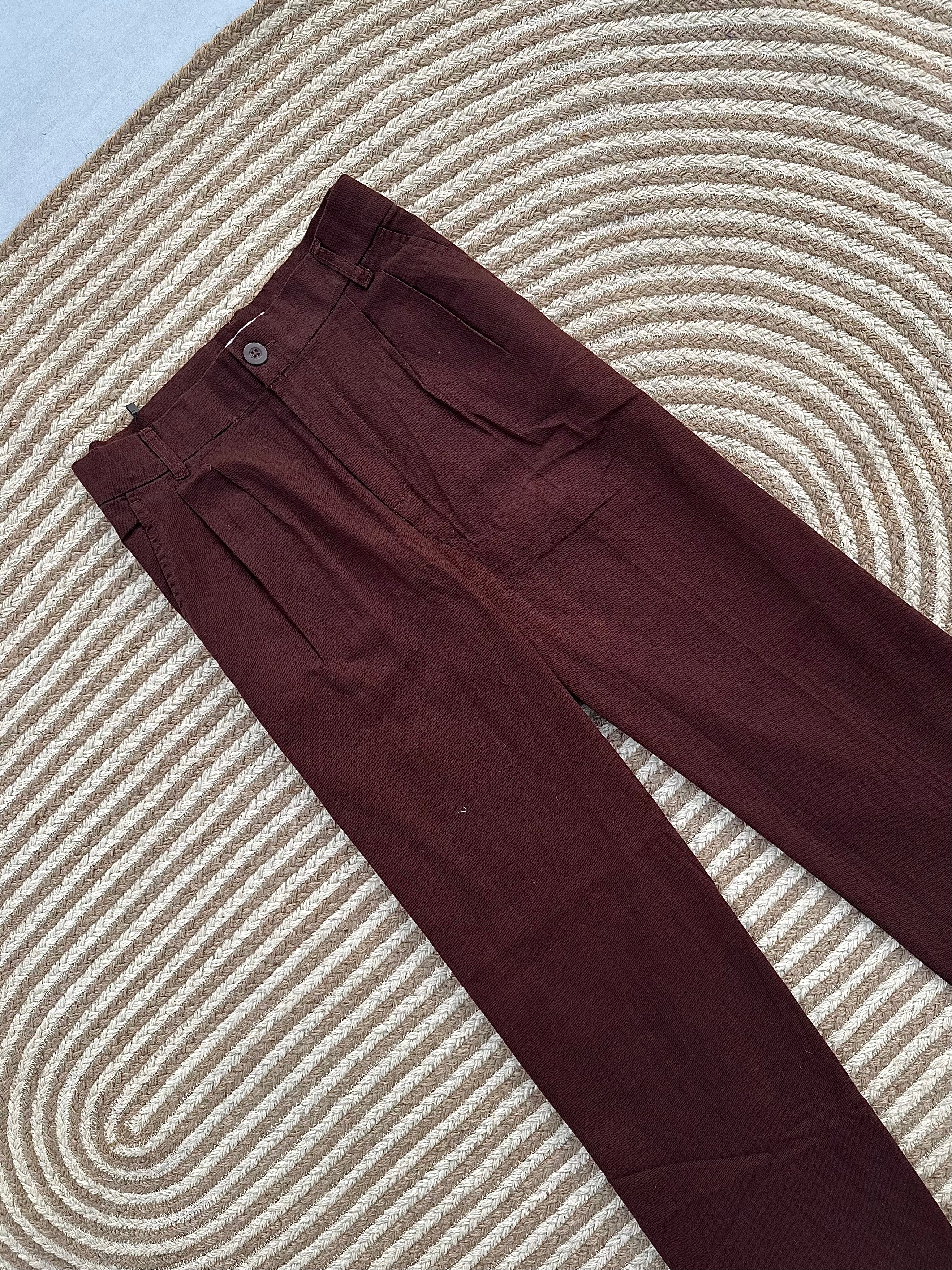 Unisex Linen Baggy Burgundy Brown Pant