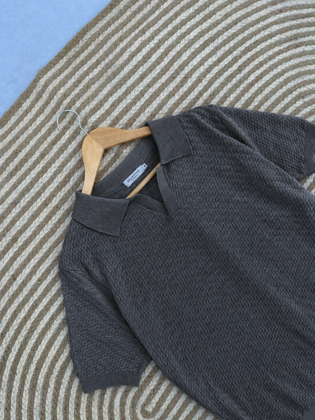 Knitted polo - Grey