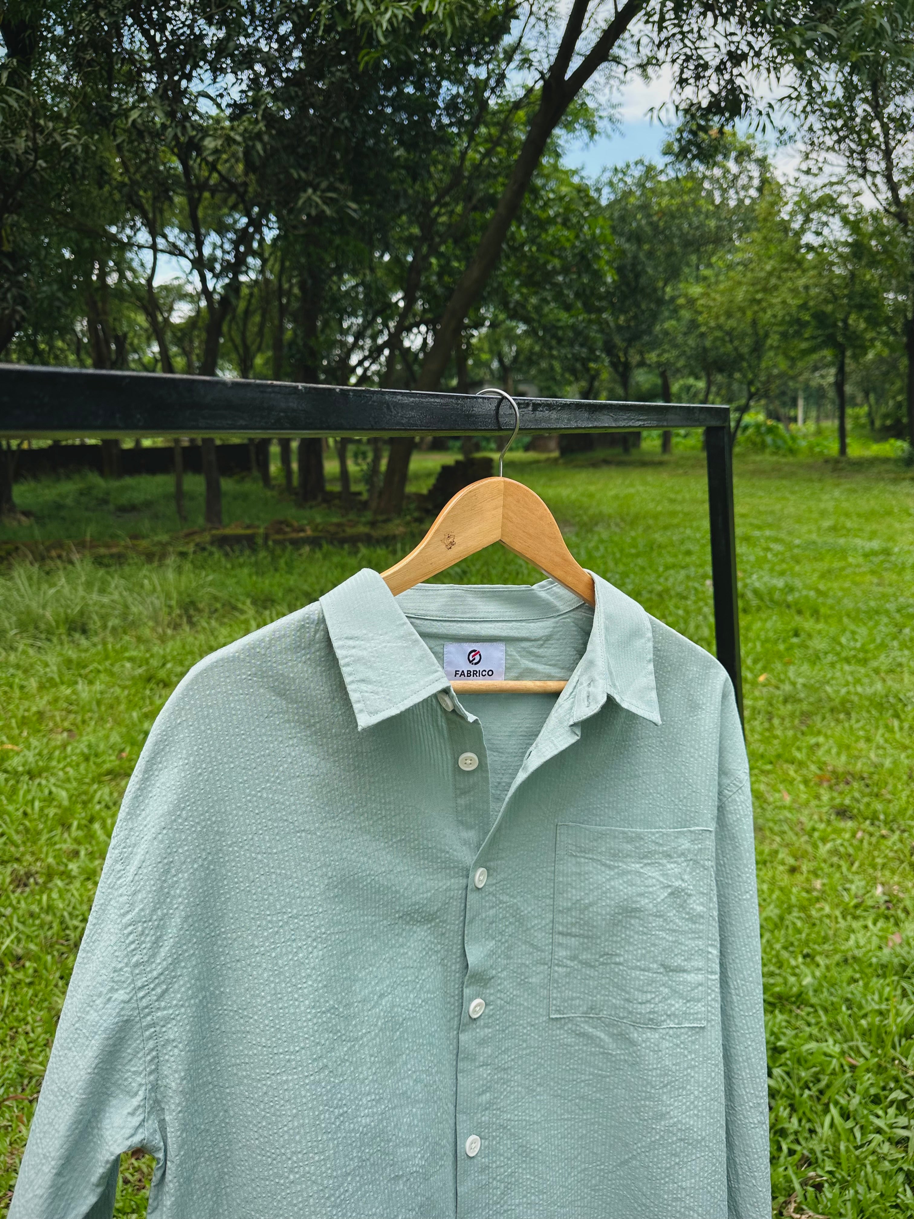 Greenie check boxy shirt