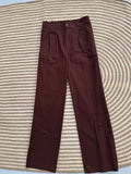 Unisex Linen Baggy Burgundy Brown Pant