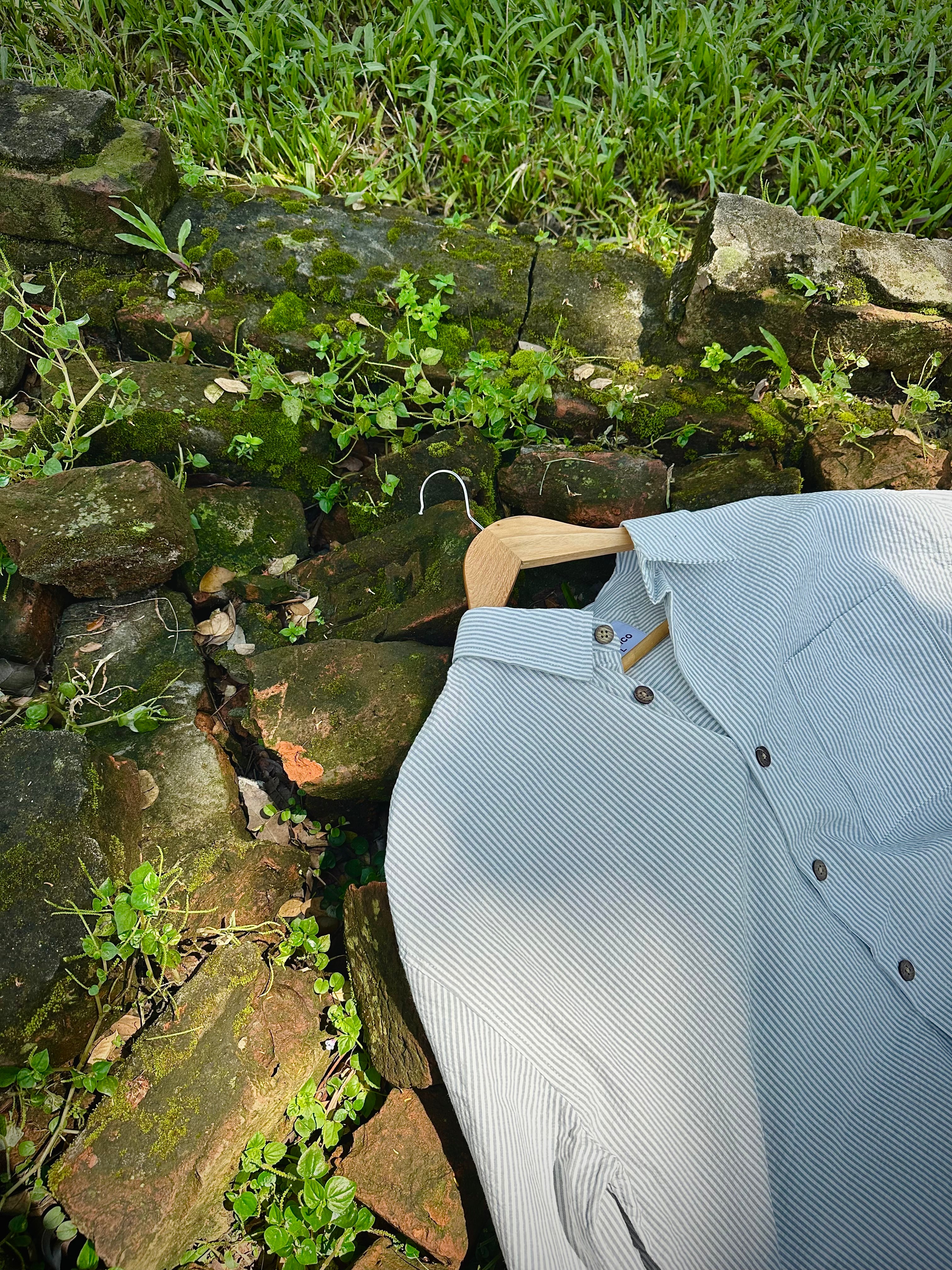 White check boxy shirt