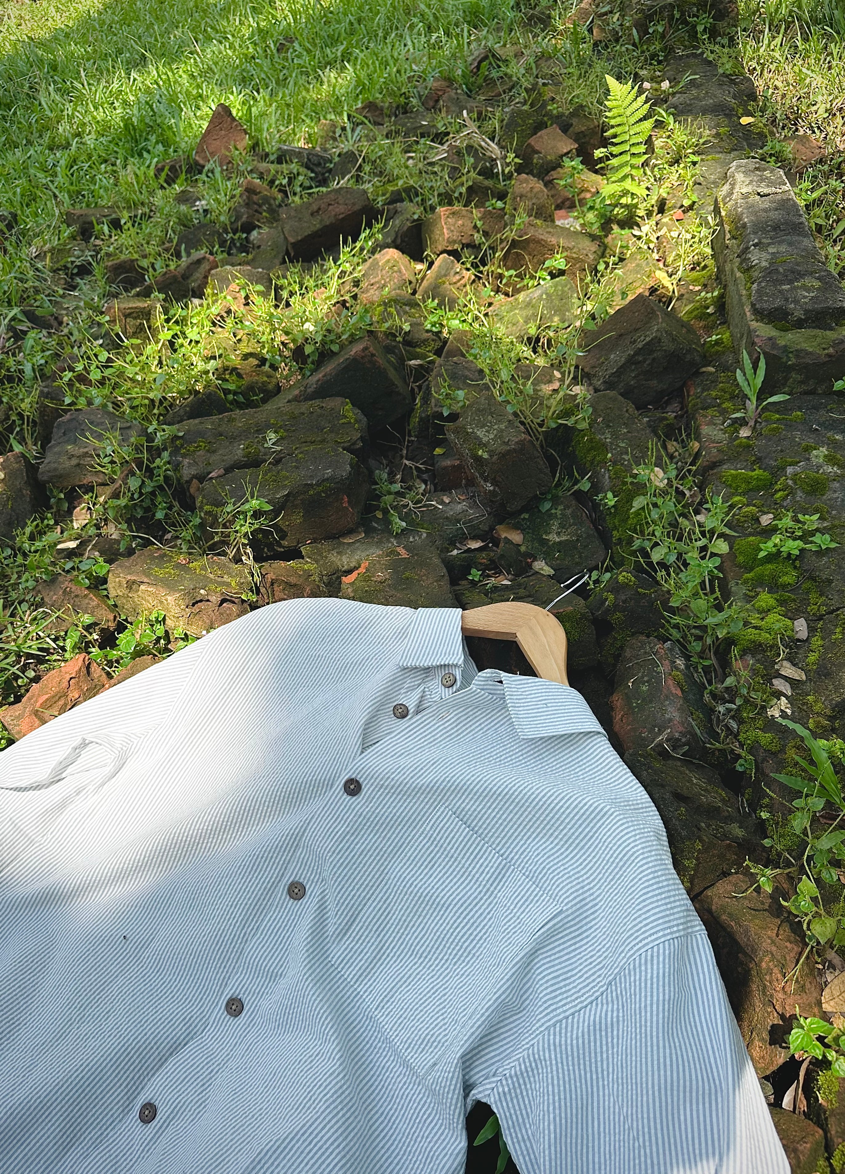 White check boxy shirt