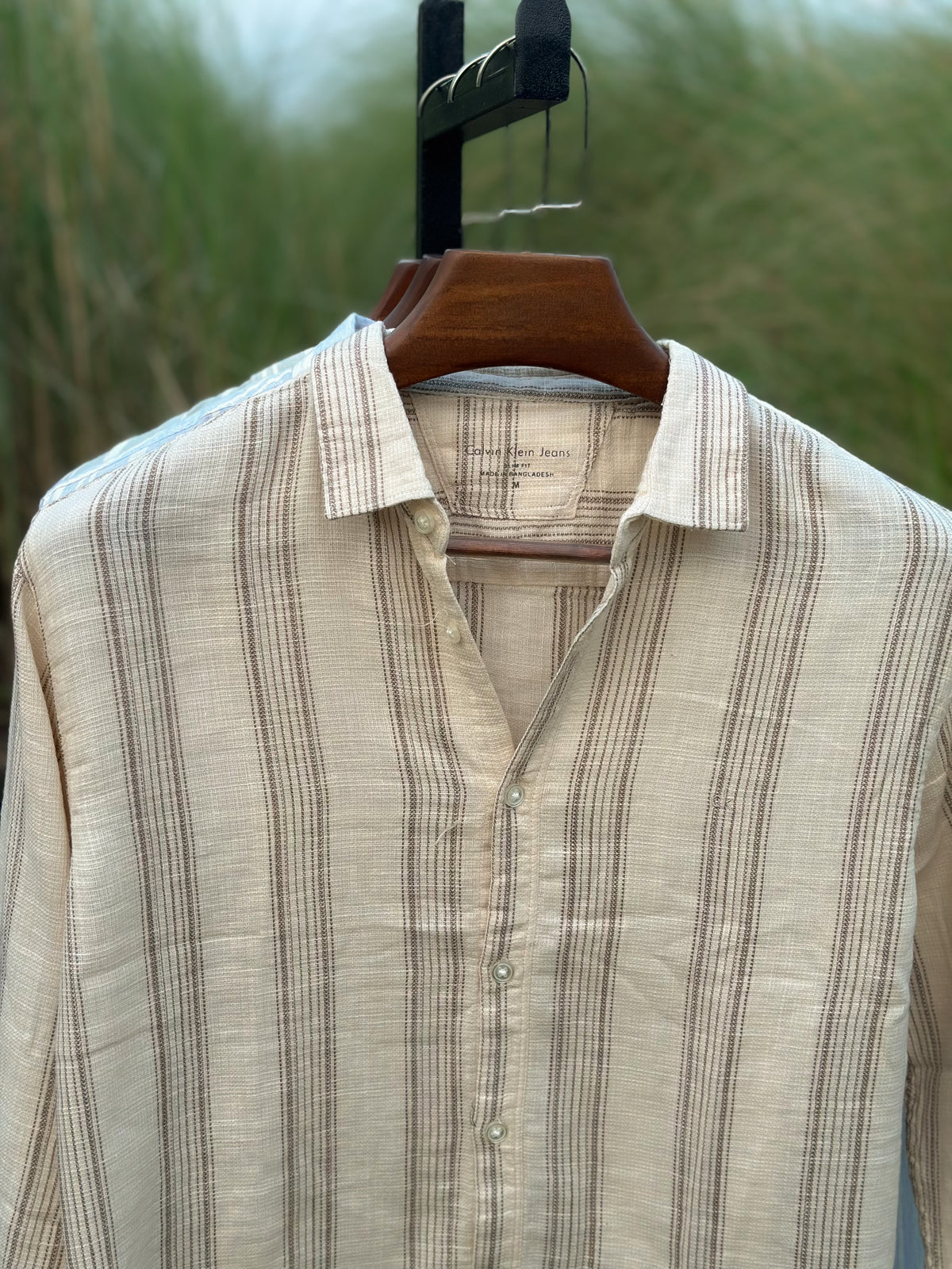 CK beige stripe shirt