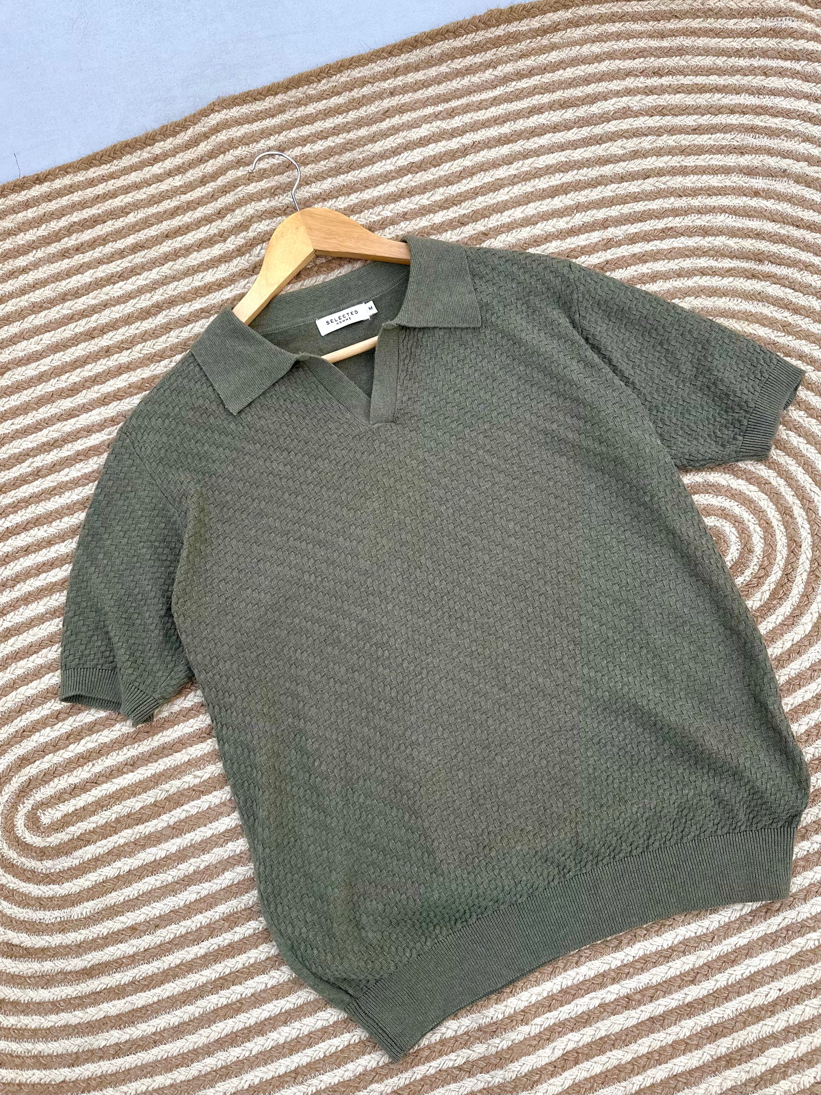Knitted Polo - Olive