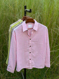 Pink stripe boxy fit shirt