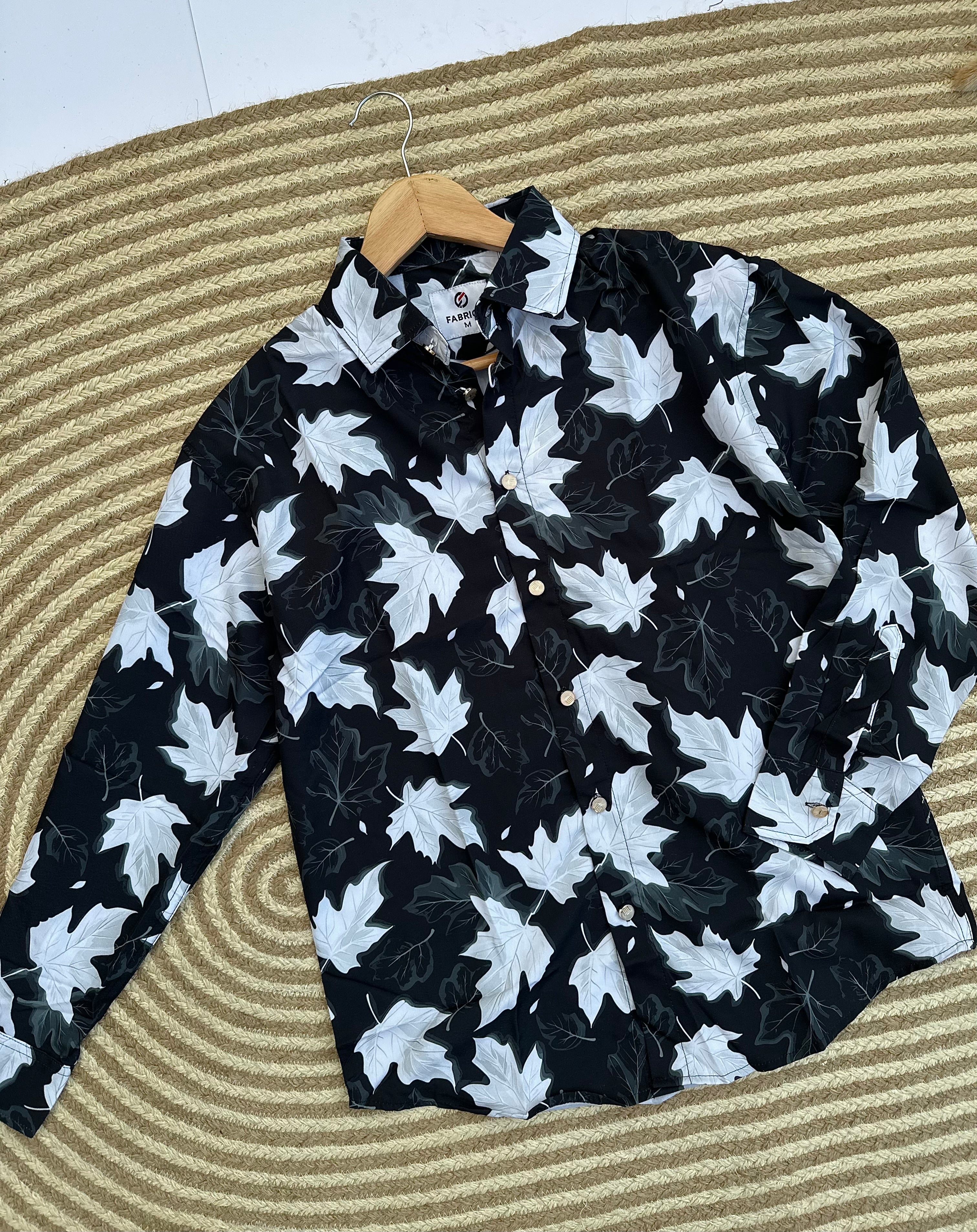 Midnight Maple Leaf Print Shirt