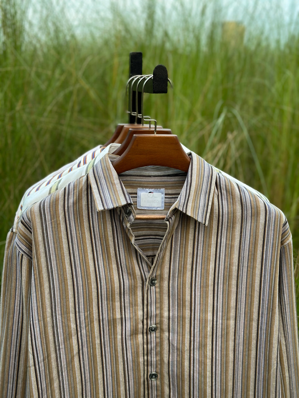 Mix stripe boxy fit shirt