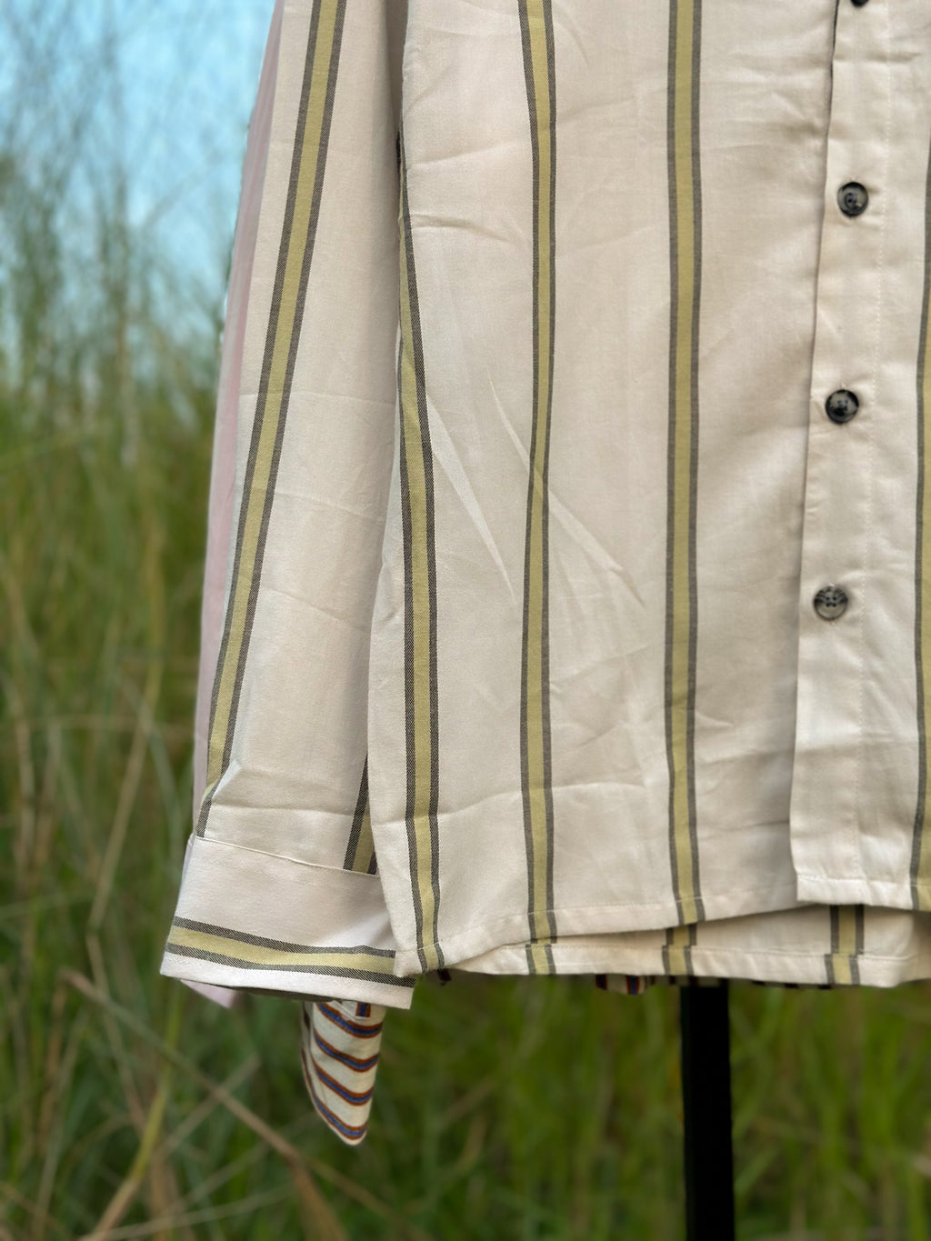 Linen beige boxy fit shirt