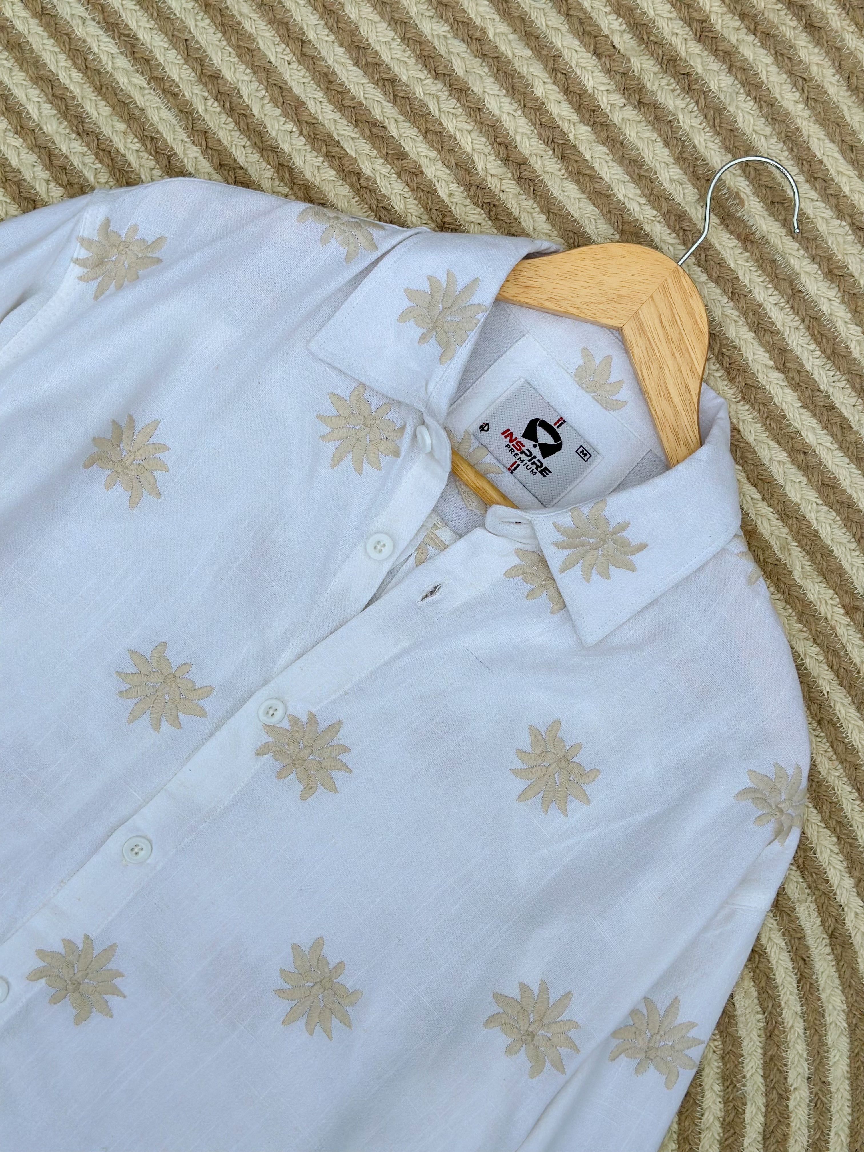 Unisex brown flower boxy shirt