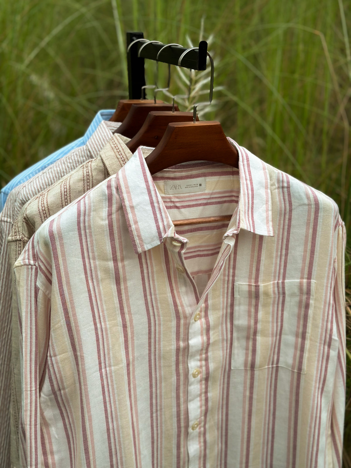 Ecru Stripe Boxy Fit Shirt