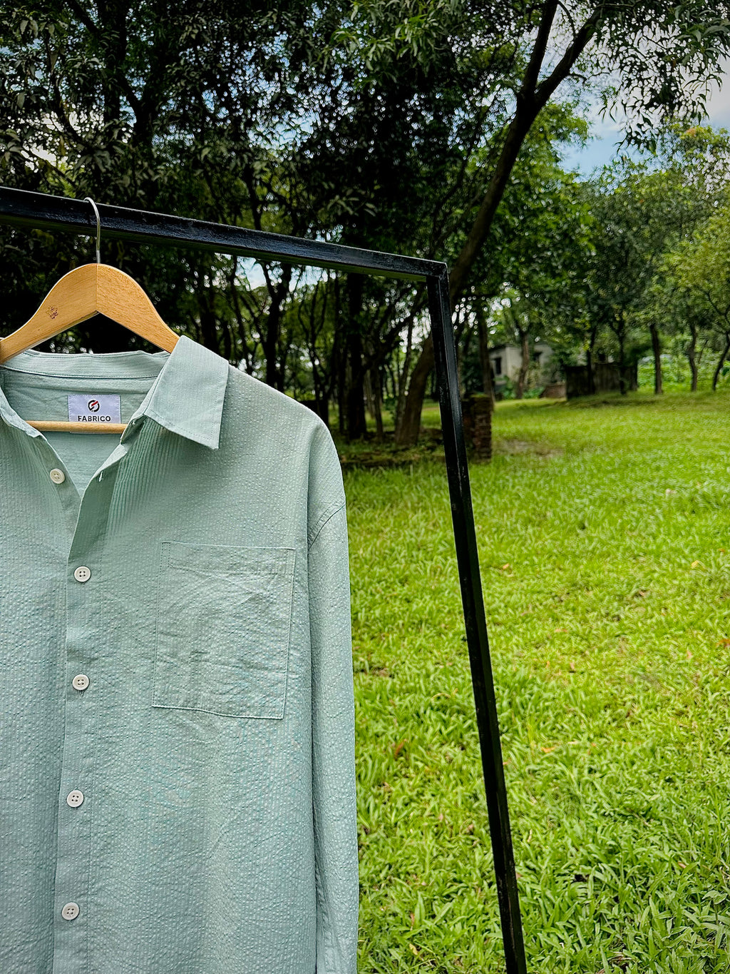 Greenie check boxy shirt