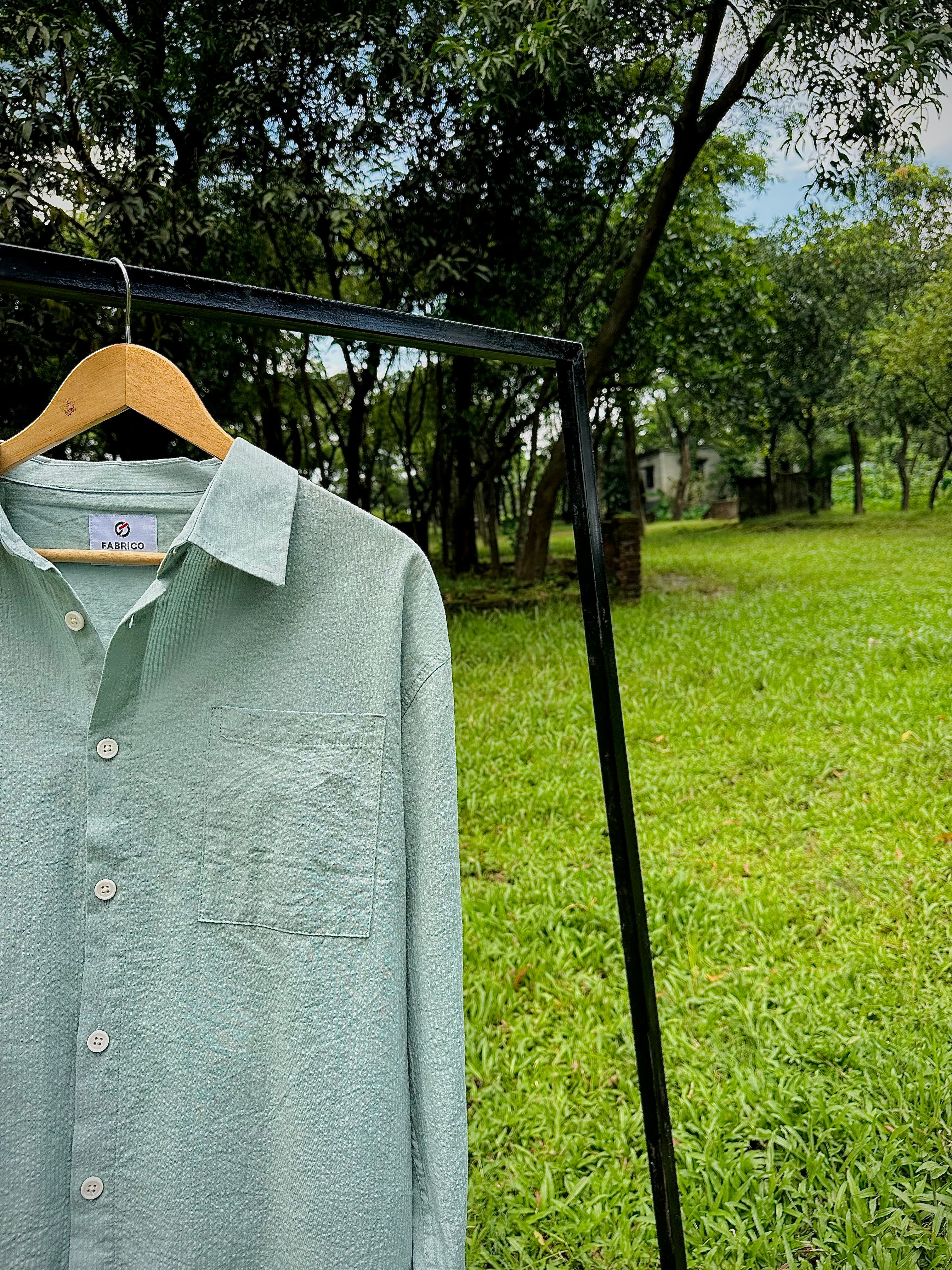 Greenie check boxy shirt
