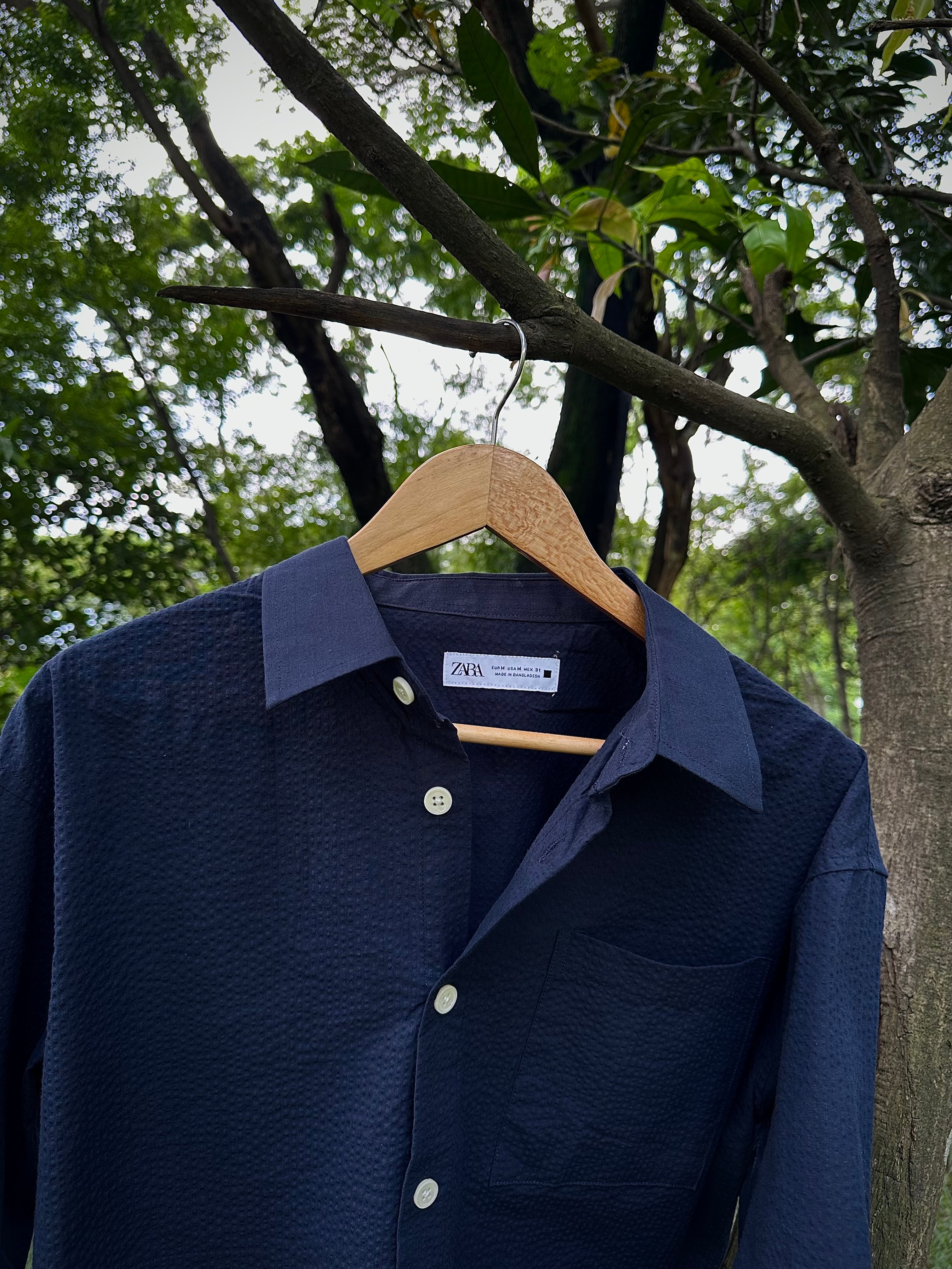 Navy blue boxy shirt