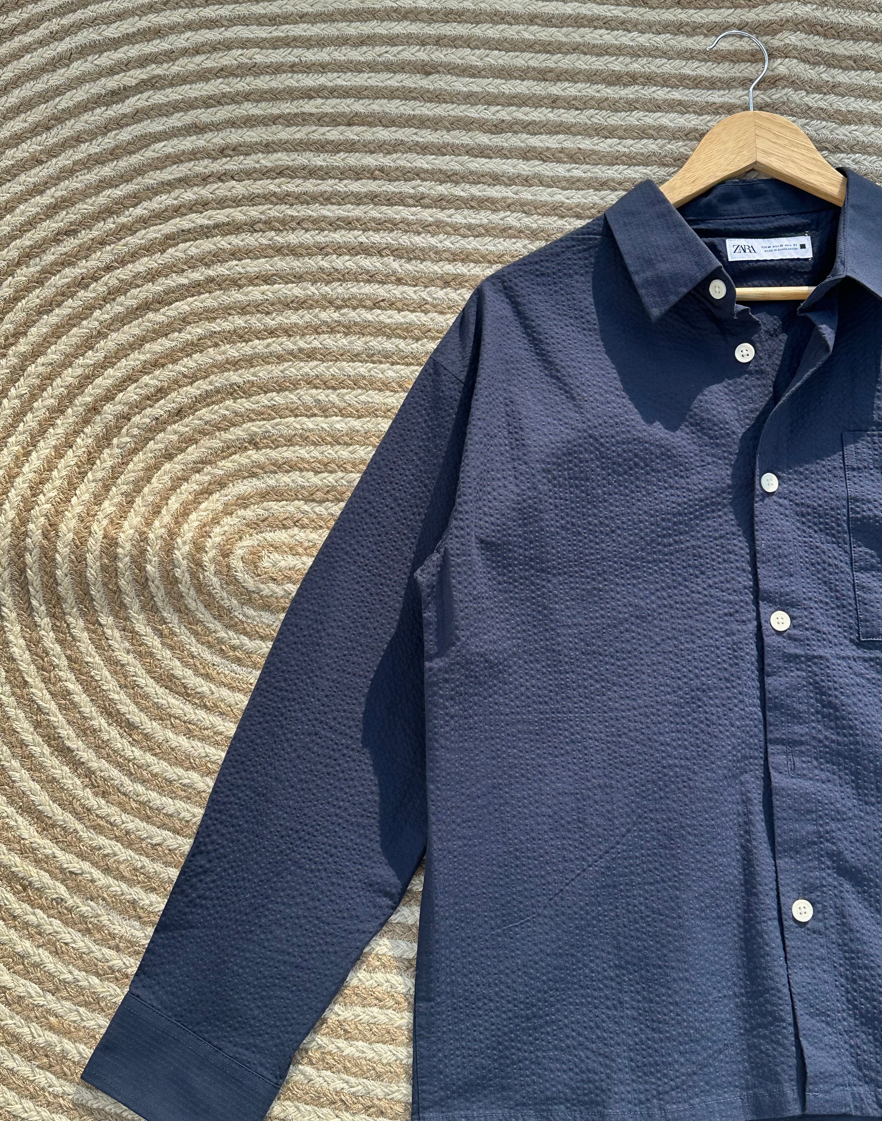 Unisex Navy blue boxy shirt