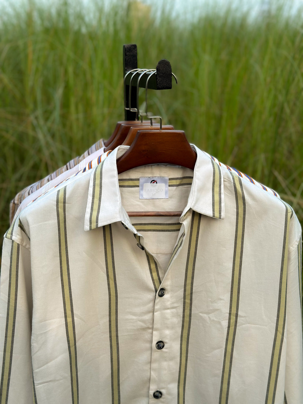 Linen beige boxy fit shirt