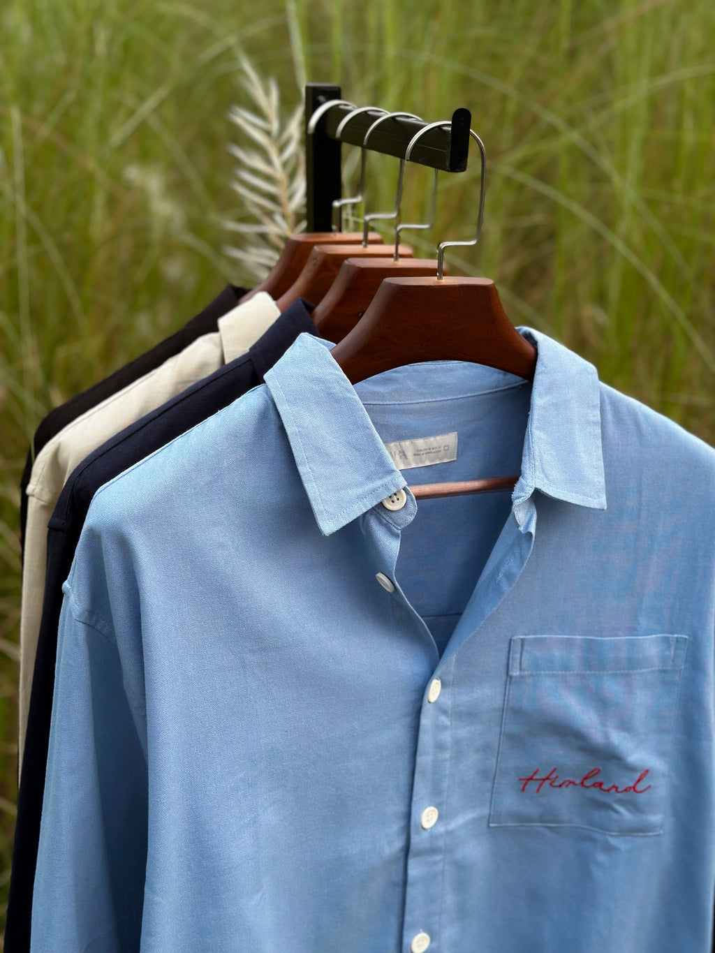 Blue boxy embroidery fit