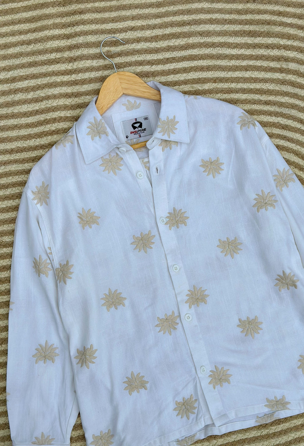 Unisex brown flower boxy shirt