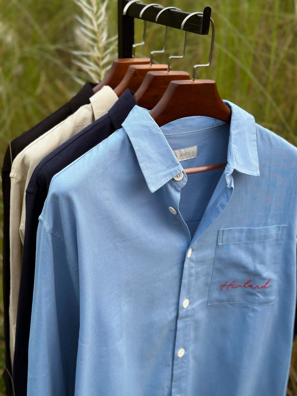Blue boxy embroidery fit