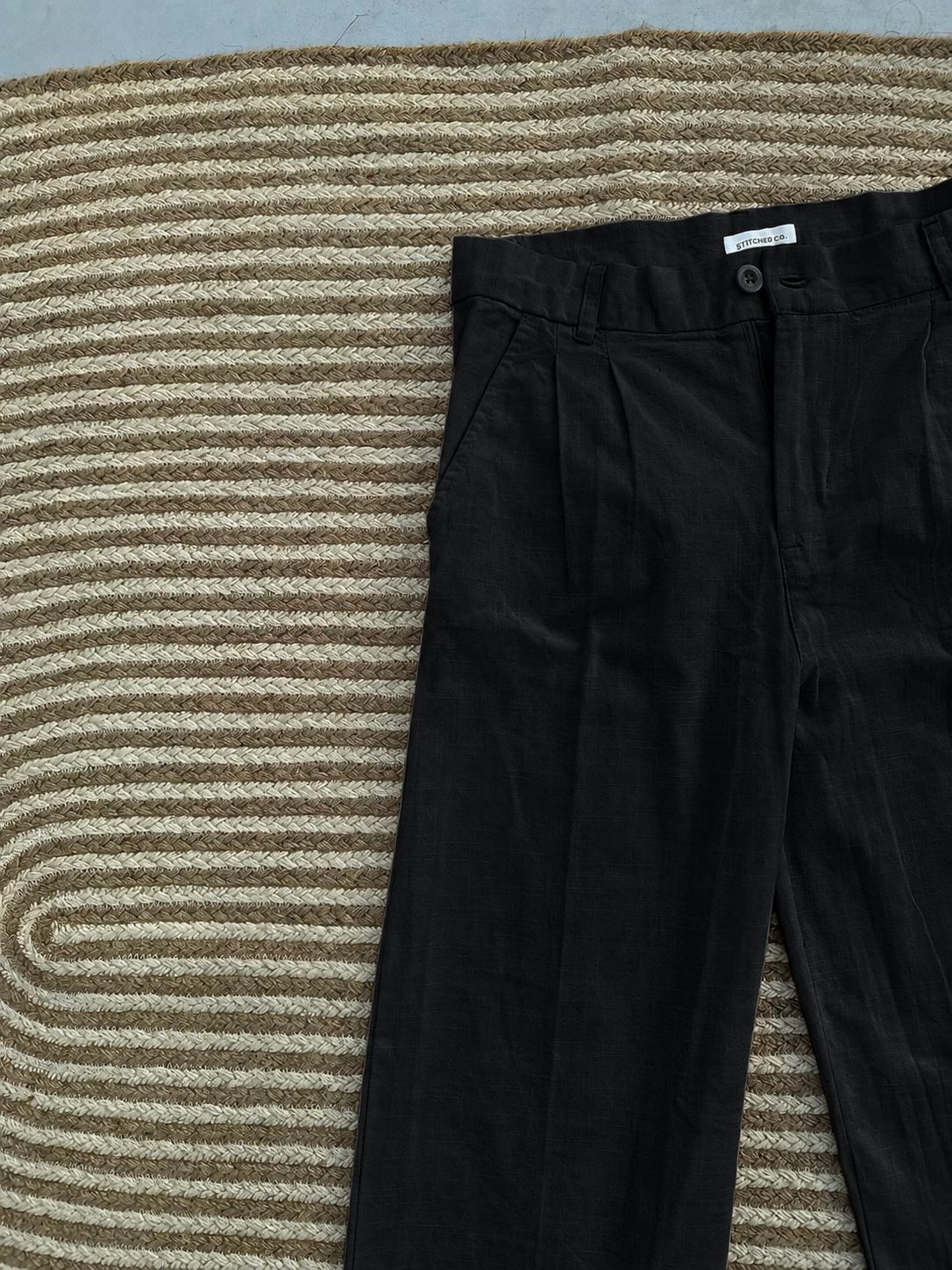 Unisex Linen Baggy Black Pant