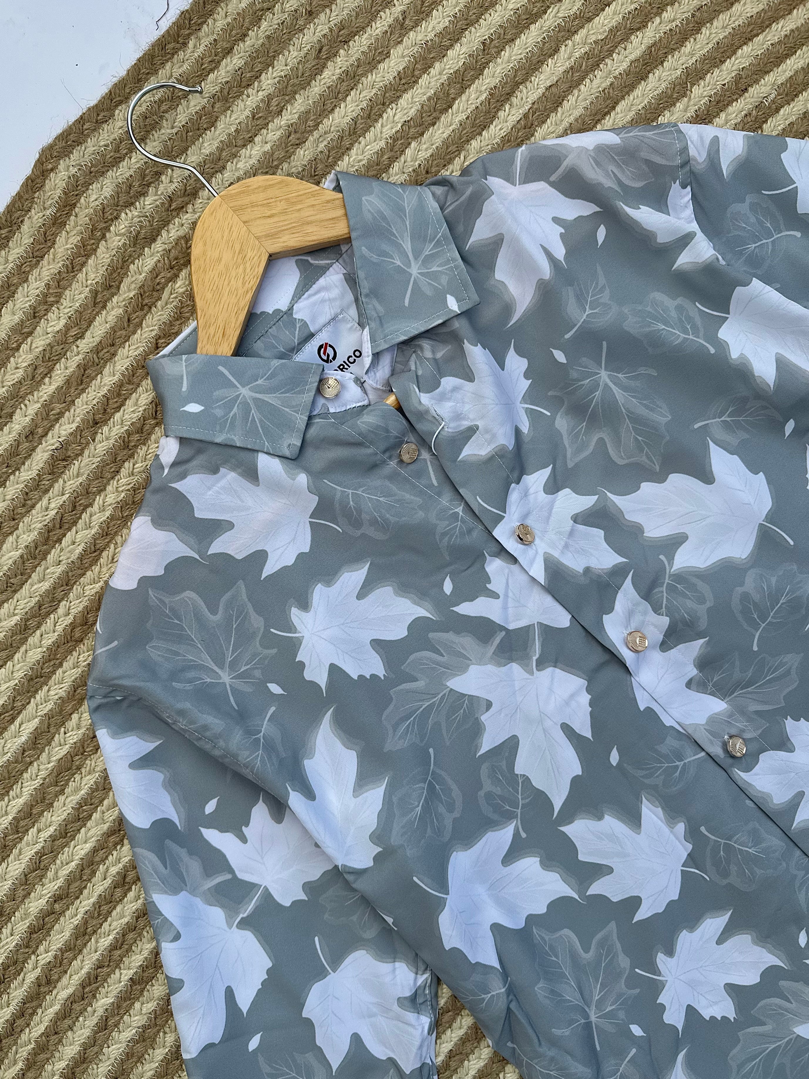 Slate Leaf Camo Button-Down Shirt