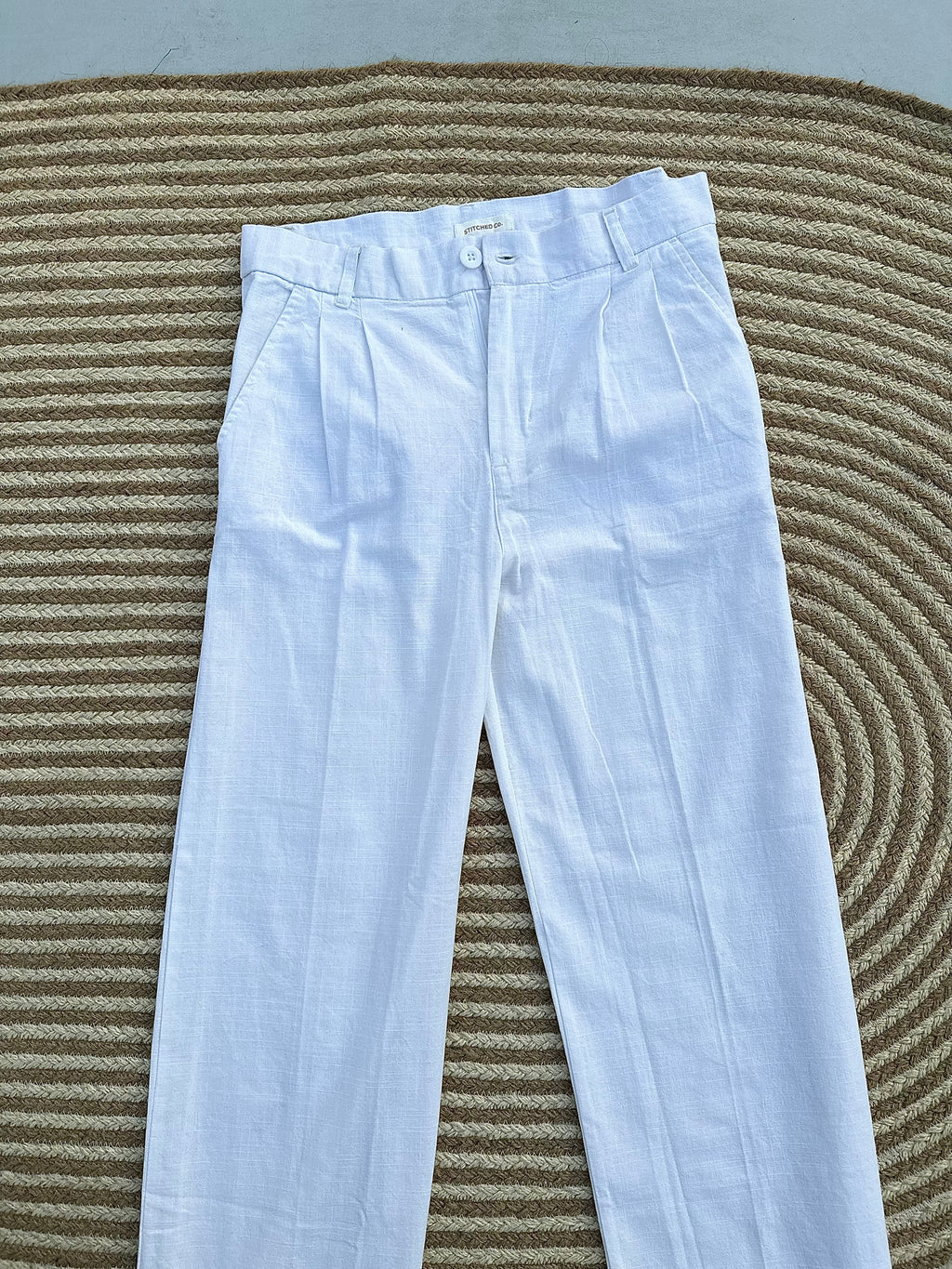 Unisex Linen Baggy White Pant