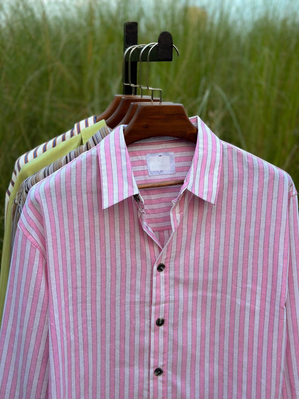 Pink stripe boxy fit shirt