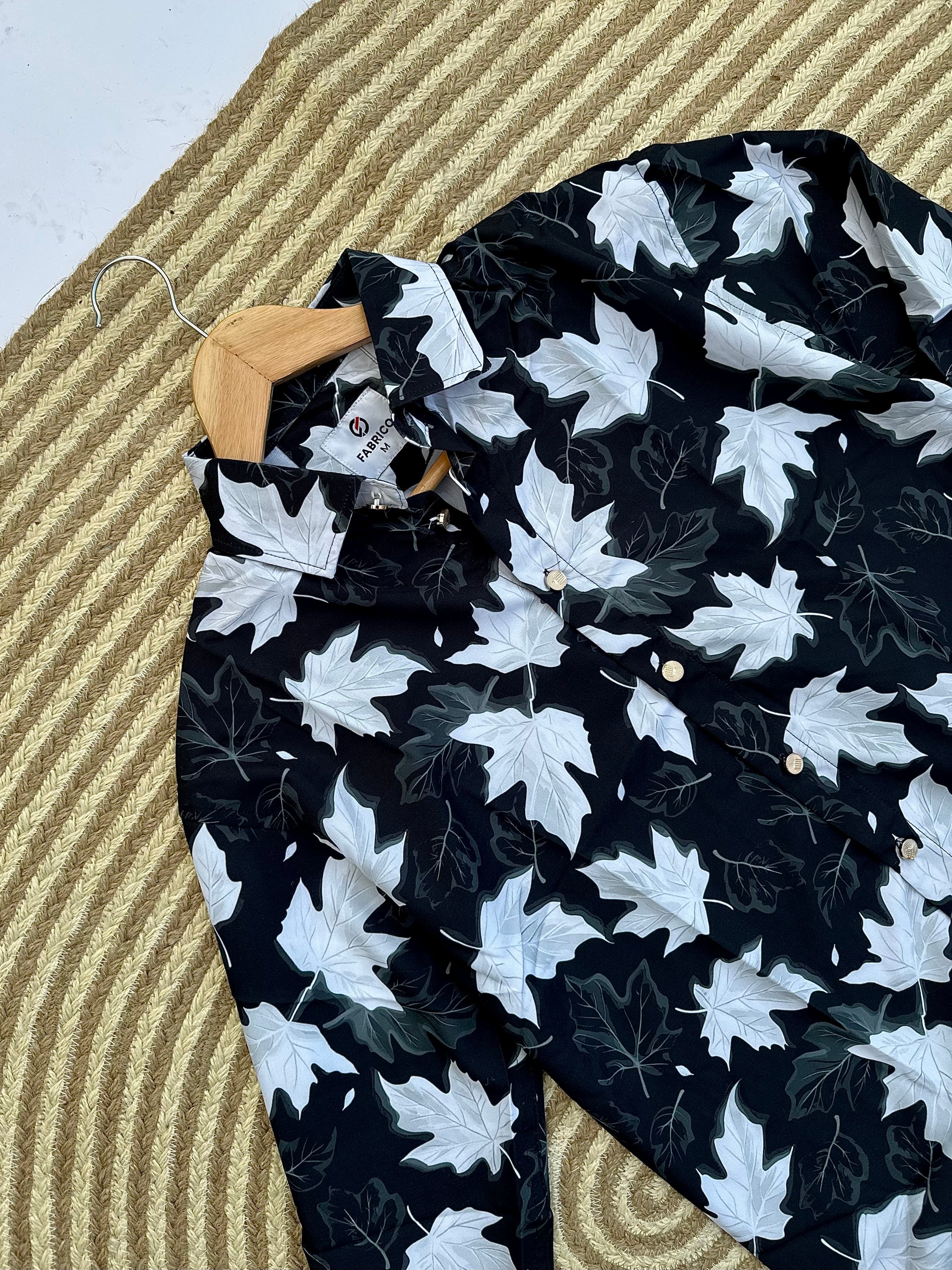 Midnight Maple Leaf Print Shirt