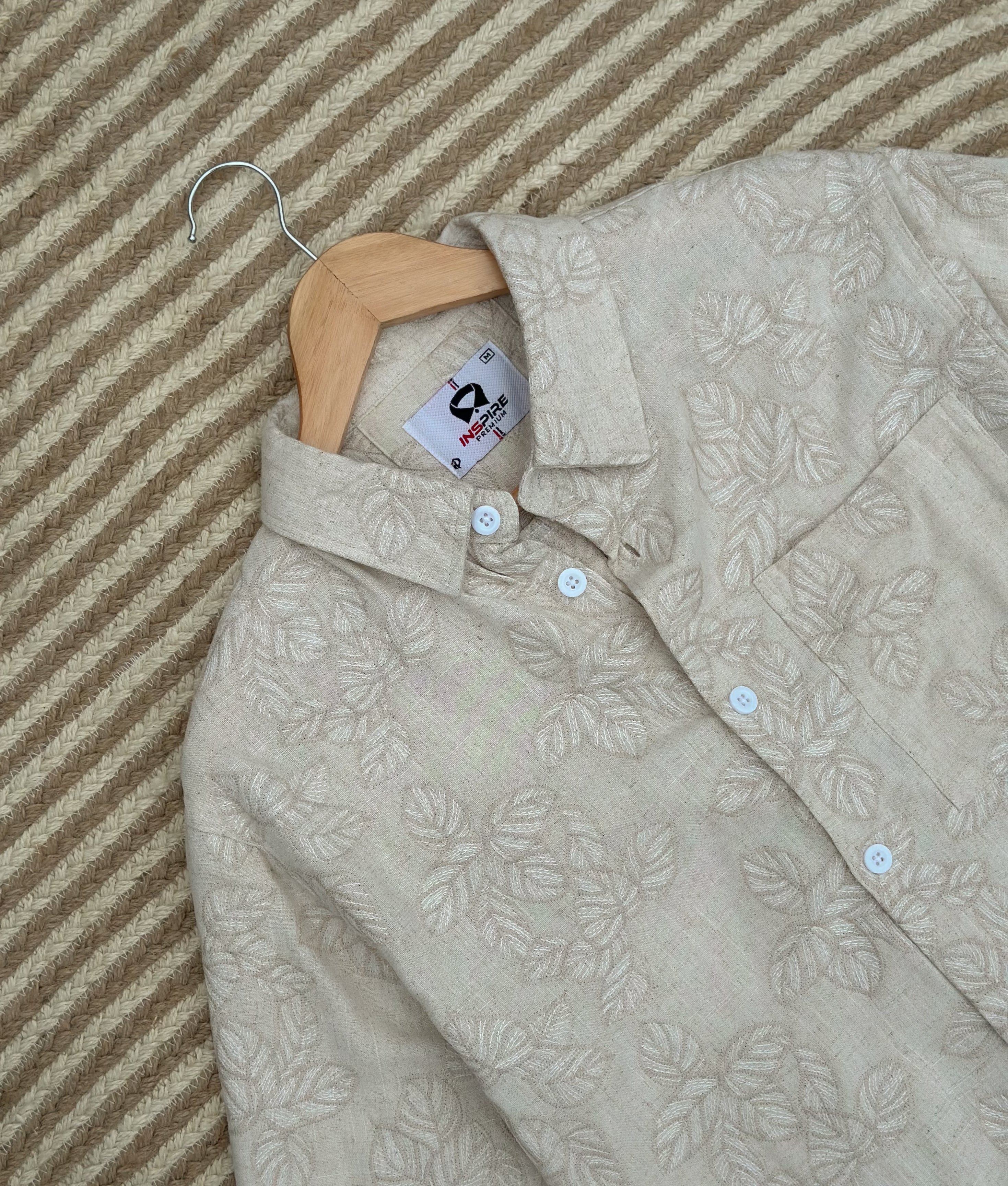 Unisex creme flower boxy printed shirt