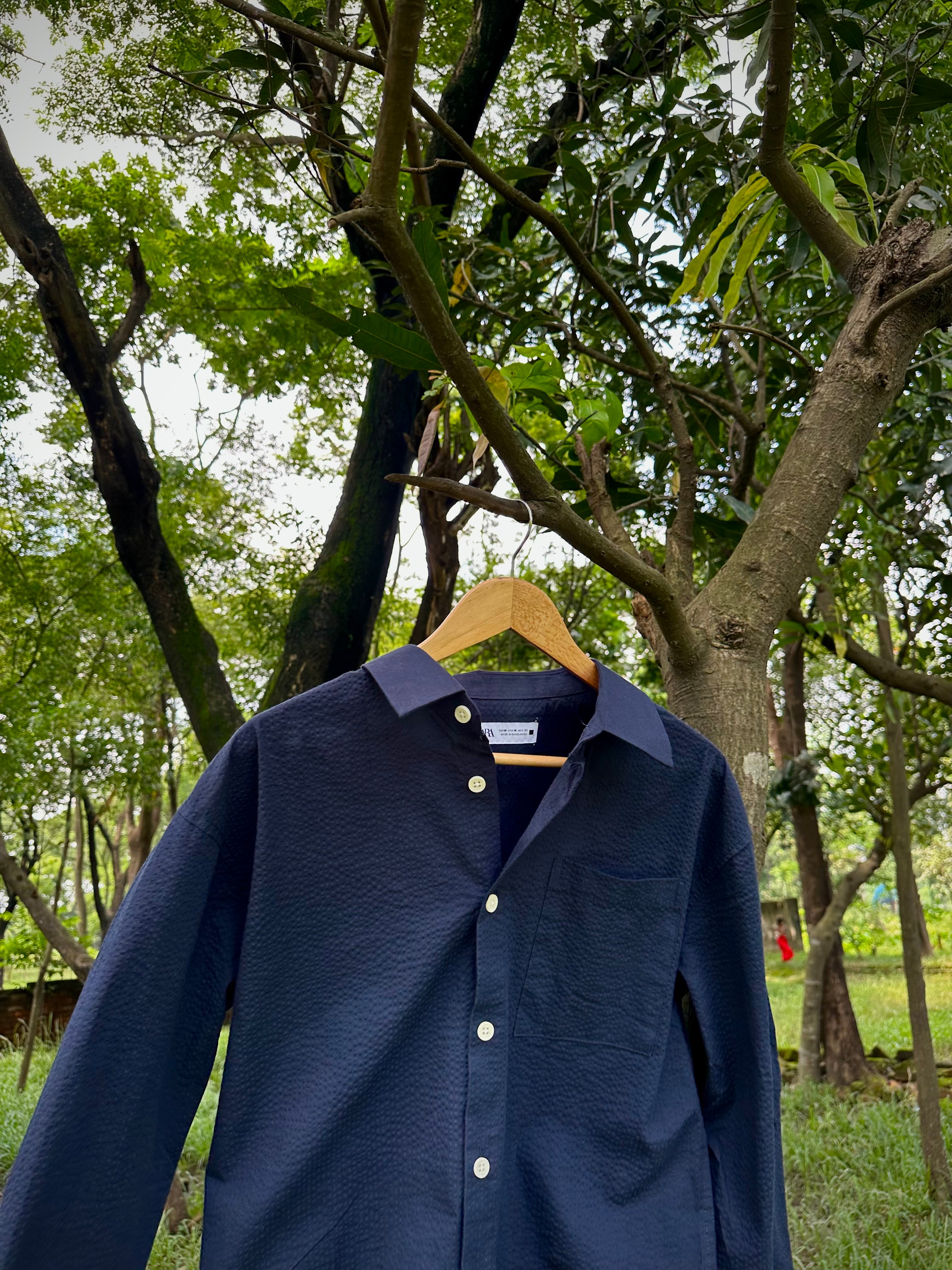 Navy blue boxy shirt