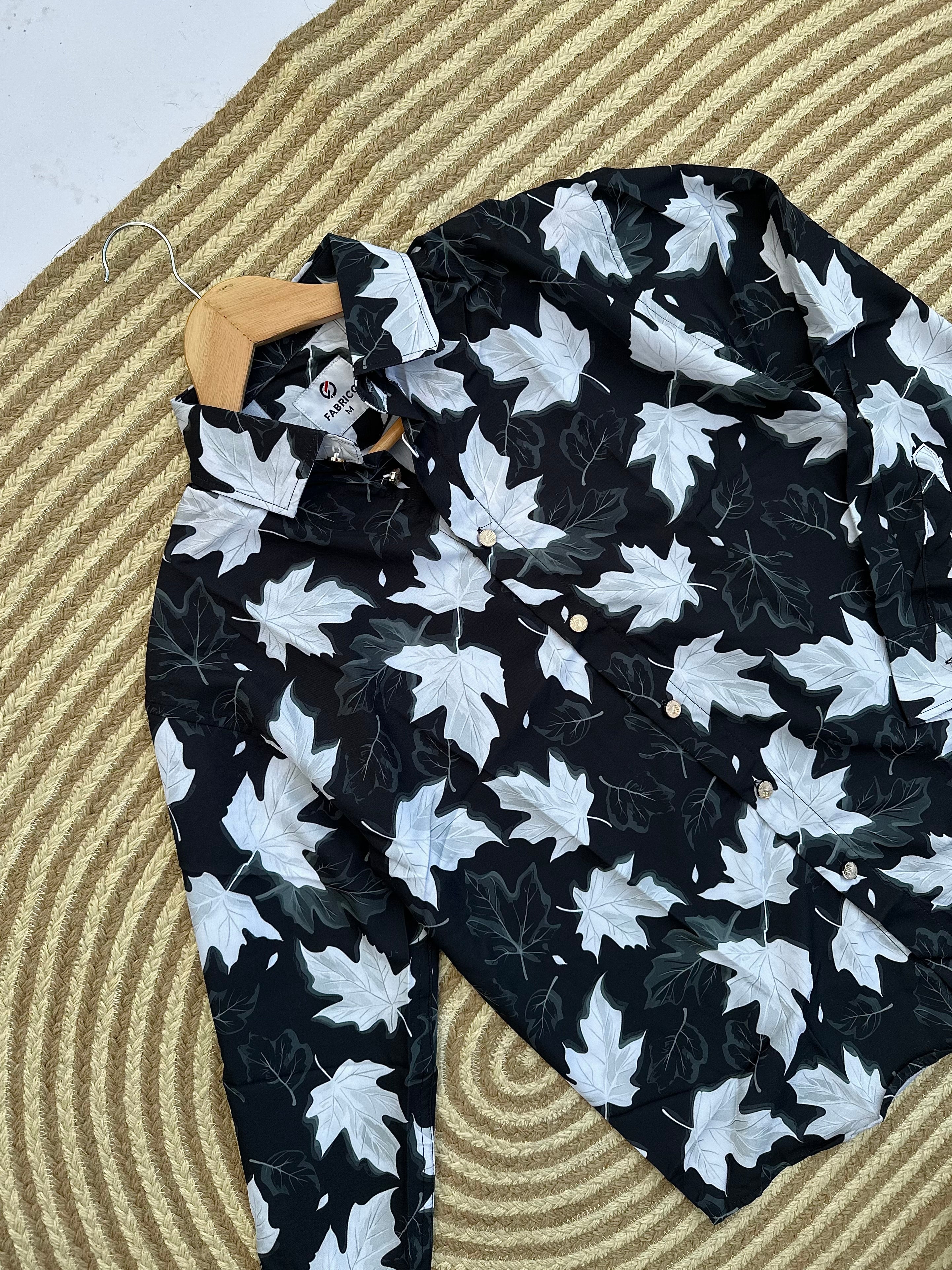 Midnight Maple Leaf Print Shirt