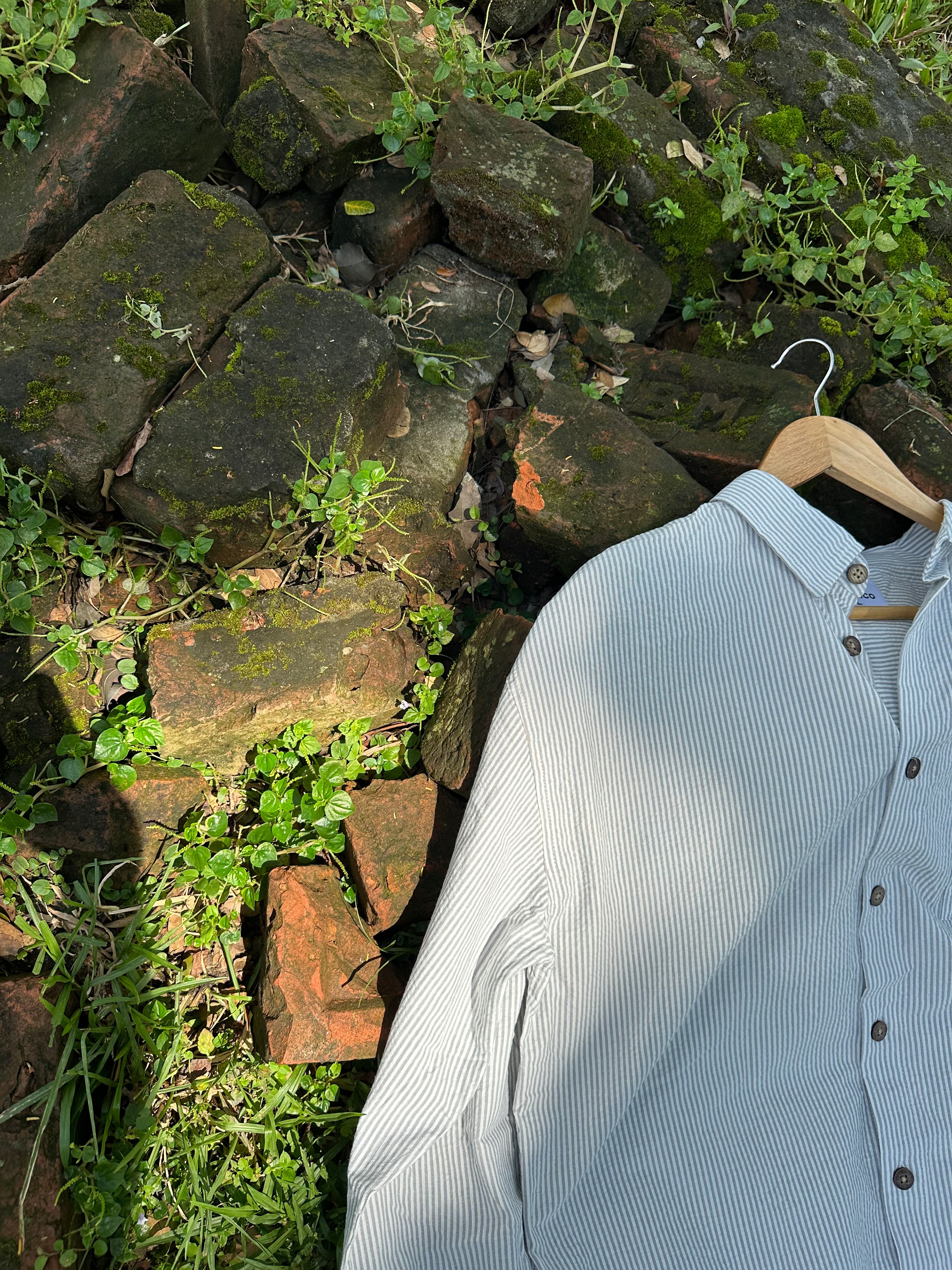 White check boxy shirt