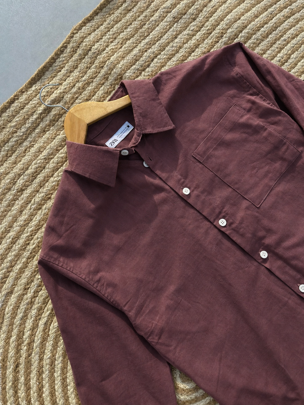 Unisex Linen coffee boxy shirt