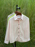 Baby pink stripe boxy fit shirt