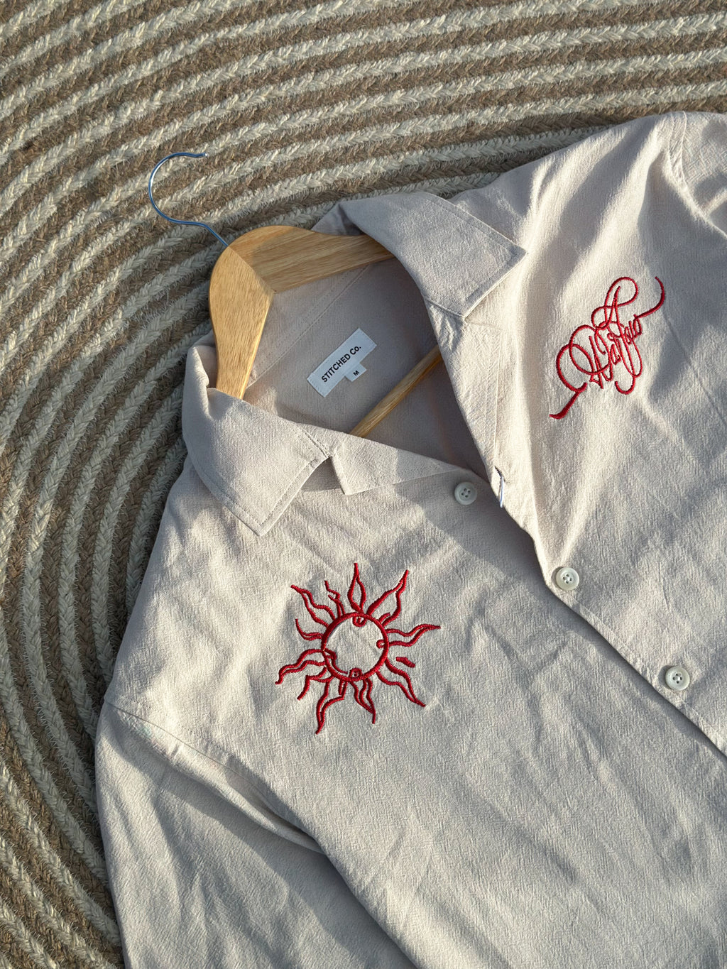 Unisex Off-White embroidery cuban boxy shirt