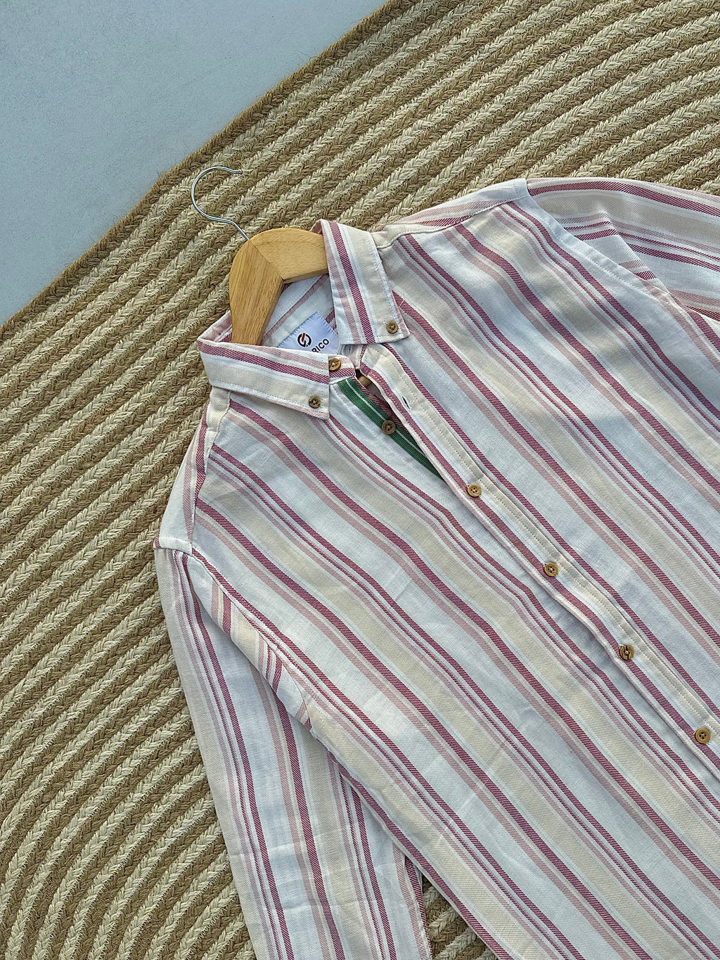 Creme Linen check shirt