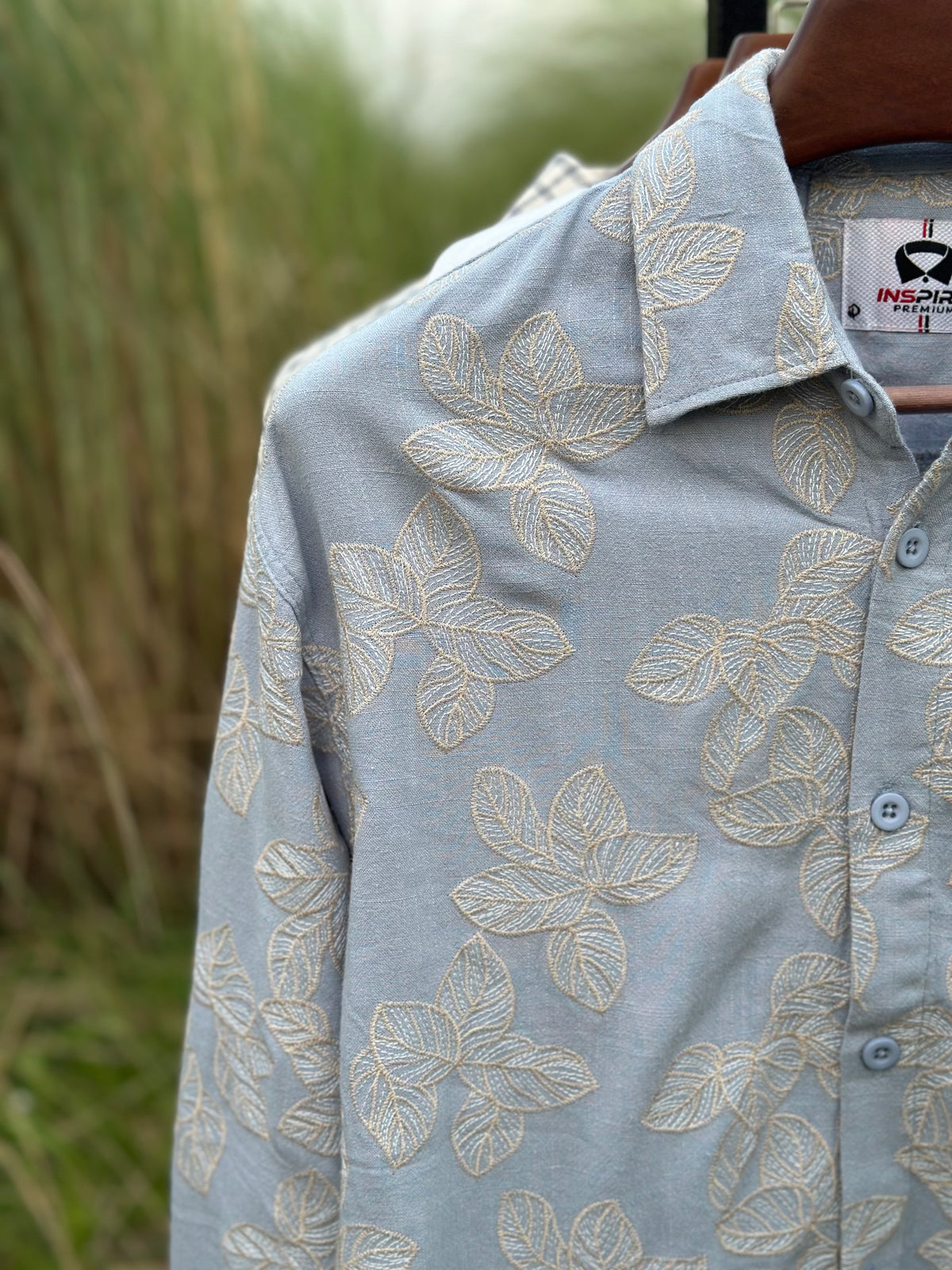 Unisex Blue flower boxy shirt