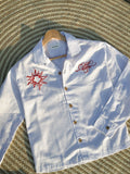 Unisex White embroidery cuban boxy shirt