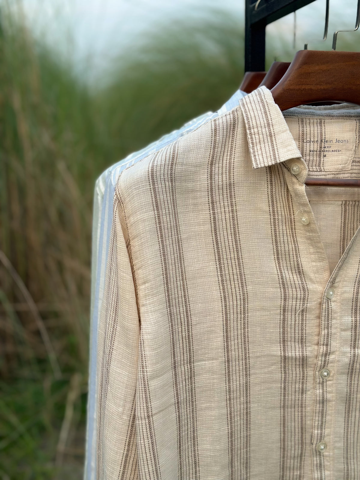 CK beige stripe shirt