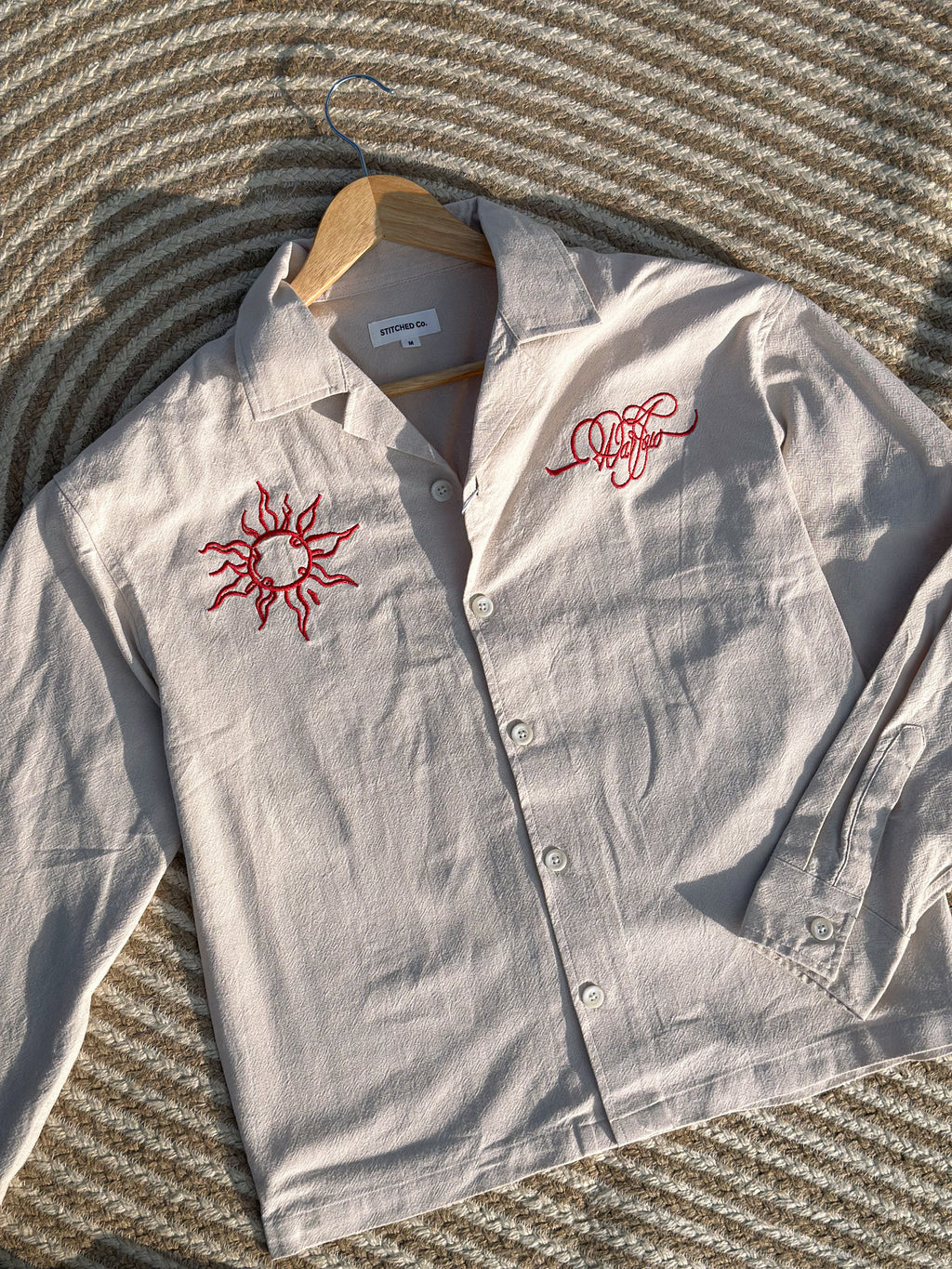 Unisex Off-White embroidery cuban boxy shirt