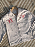 Unisex Off-White embroidery cuban boxy shirt