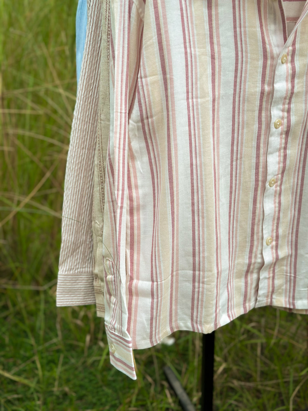 Ecru Stripe Boxy Fit Shirt