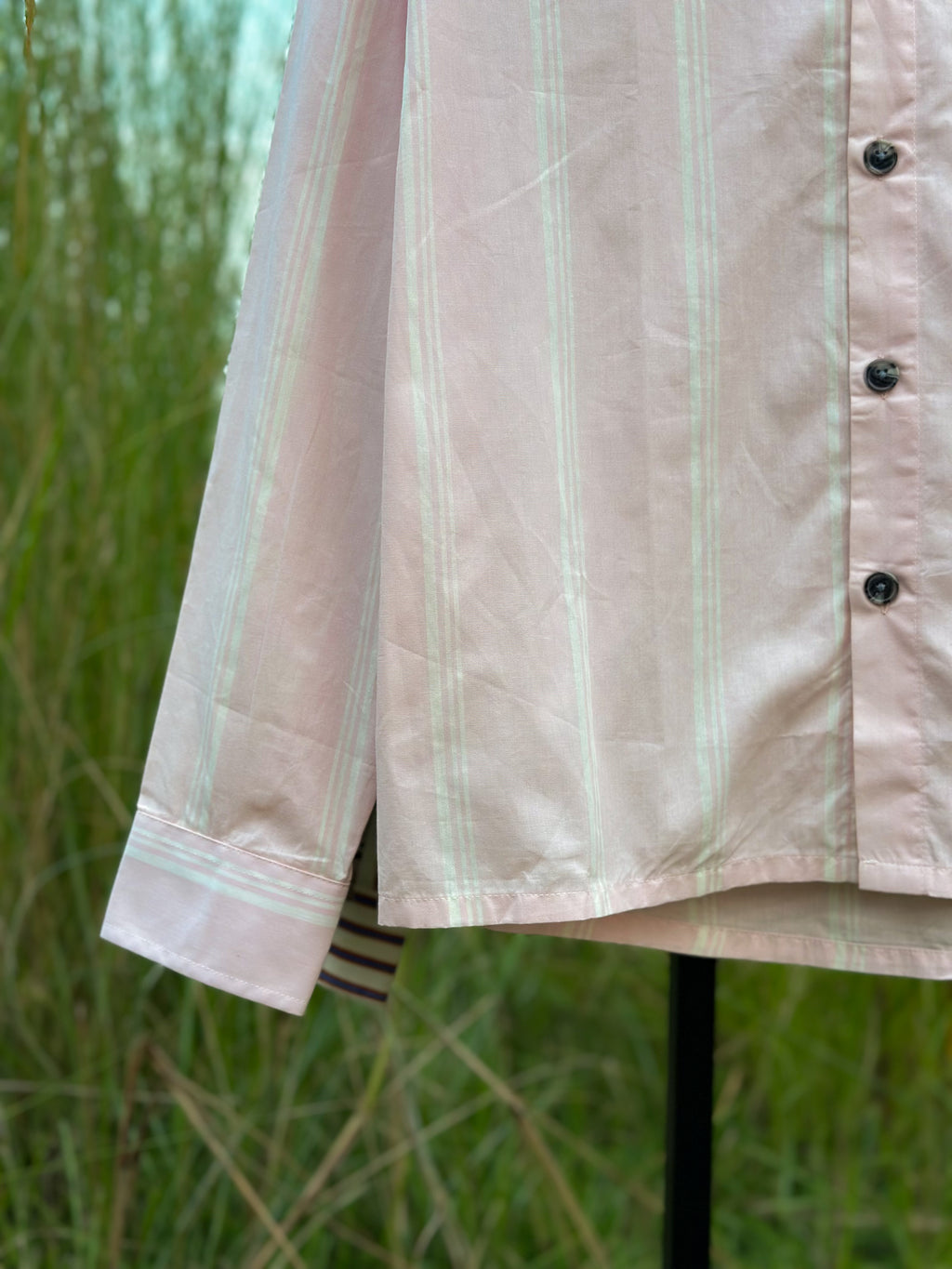 Baby pink stripe boxy fit shirt
