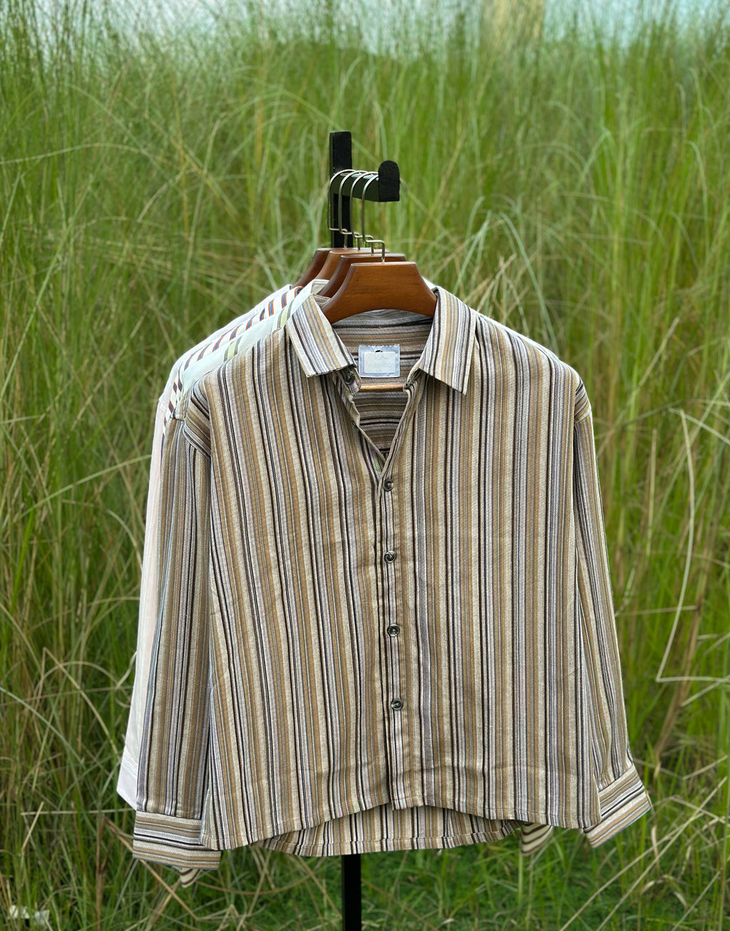 Mix stripe boxy fit shirt